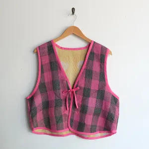 Amelia Vest Magenta and Grey Patchwork Block XXL048