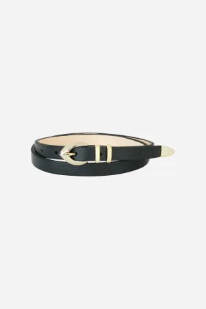 Brave Leather LTD Akia Pebbled Belt in Black - Gold