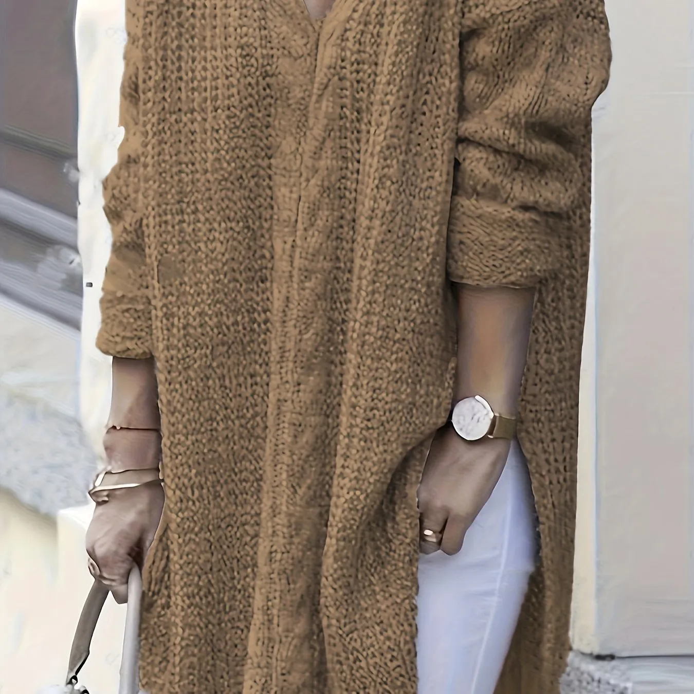 Cozy Plus Size Solid Color Cable Knitted Sweater - Women's Plus Size Sweaters for Fall & Winter - Soft, Casual, Long Sleeve Pullover with Classic Fit