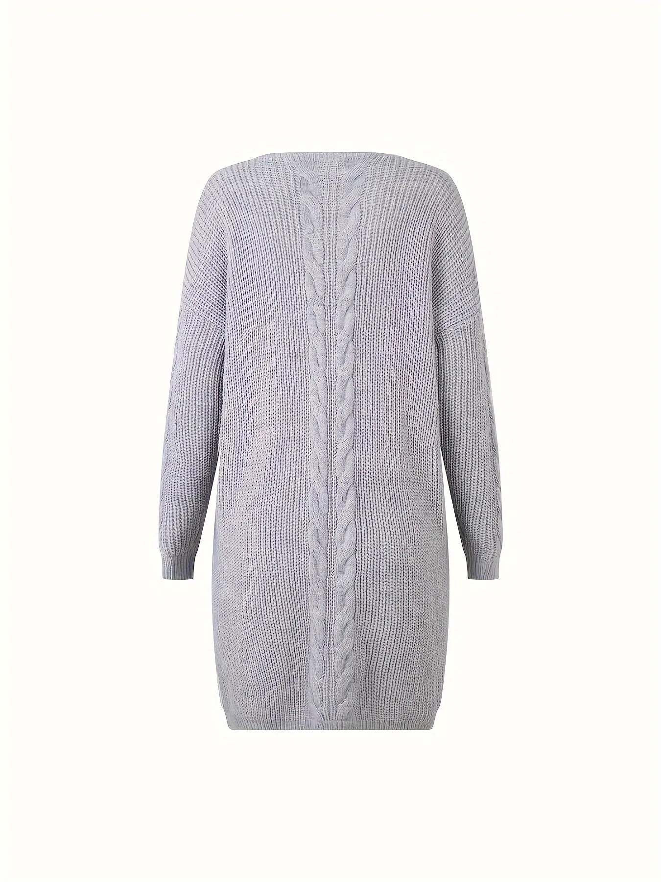 Cozy Plus Size Solid Color Cable Knitted Sweater - Women's Plus Size Sweaters for Fall & Winter - Soft, Casual, Long Sleeve Pullover with Classic Fit