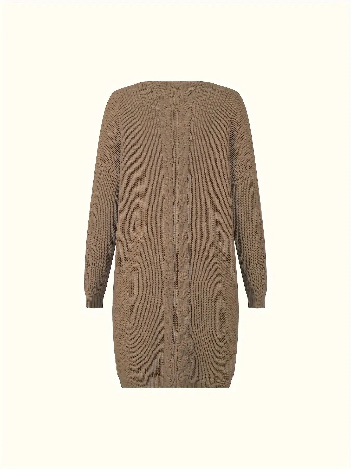Cozy Plus Size Solid Color Cable Knitted Sweater - Women's Plus Size Sweaters for Fall & Winter - Soft, Casual, Long Sleeve Pullover with Classic Fit