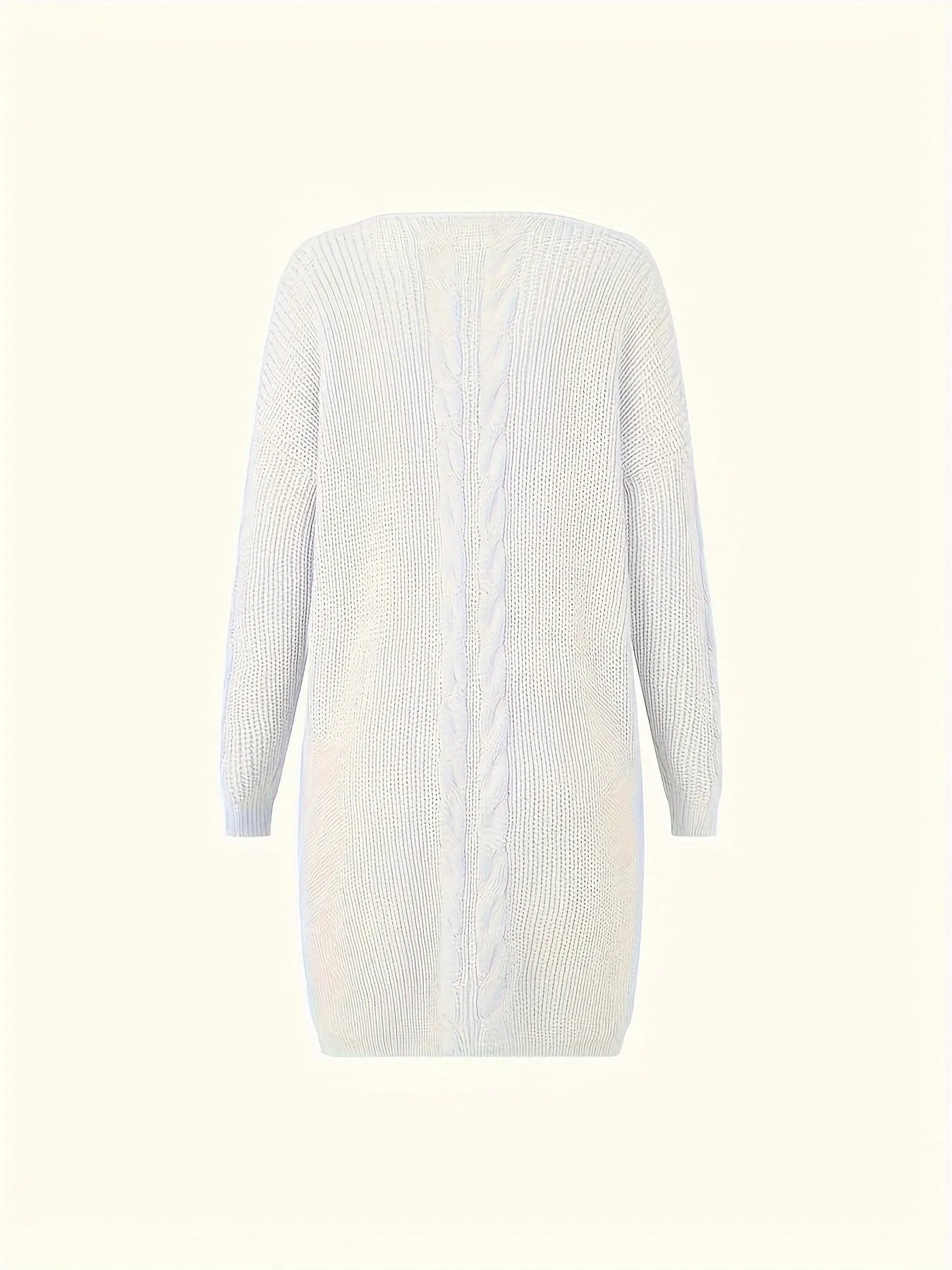 Cozy Plus Size Solid Color Cable Knitted Sweater - Women's Plus Size Sweaters for Fall & Winter - Soft, Casual, Long Sleeve Pullover with Classic Fit