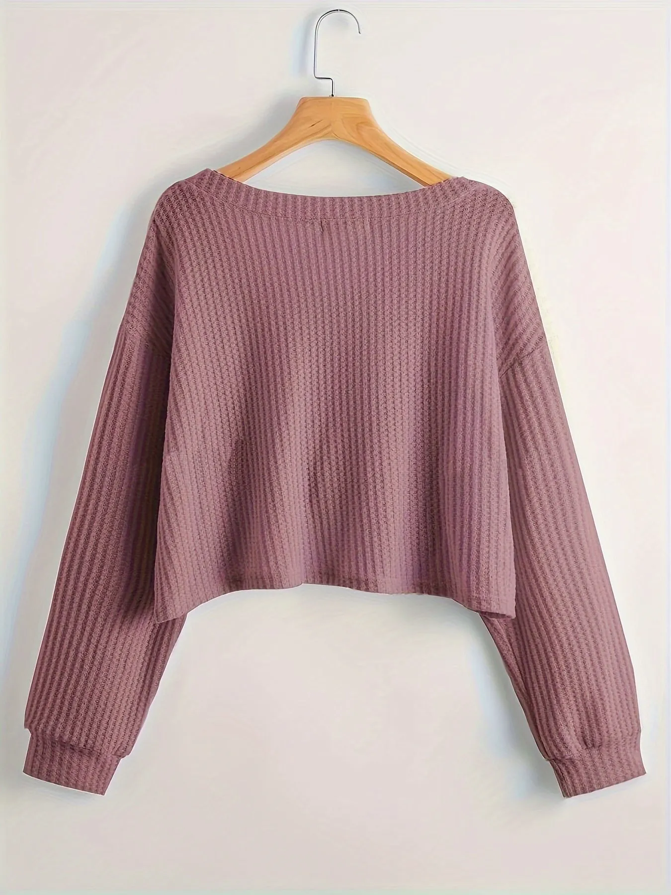 Cozy Solid Color V Neck Sweater - Pullovers for Women - Soft, Casual, Long Sleeve, Fall & Winter Essential, Comfortable Women's Clothing for Everyday Wear