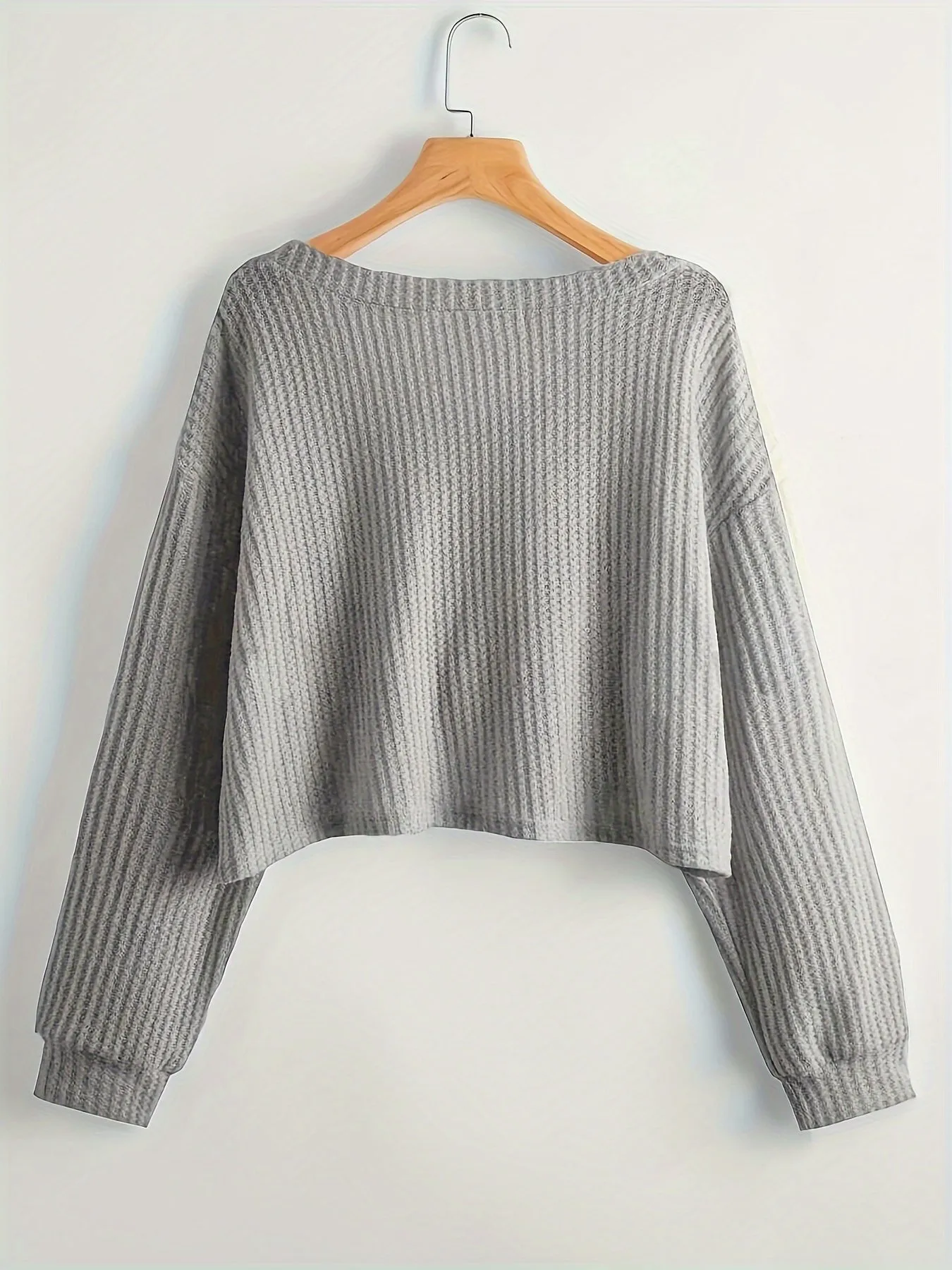 Cozy Solid Color V Neck Sweater - Pullovers for Women - Soft, Casual, Long Sleeve, Fall & Winter Essential, Comfortable Women's Clothing for Everyday Wear