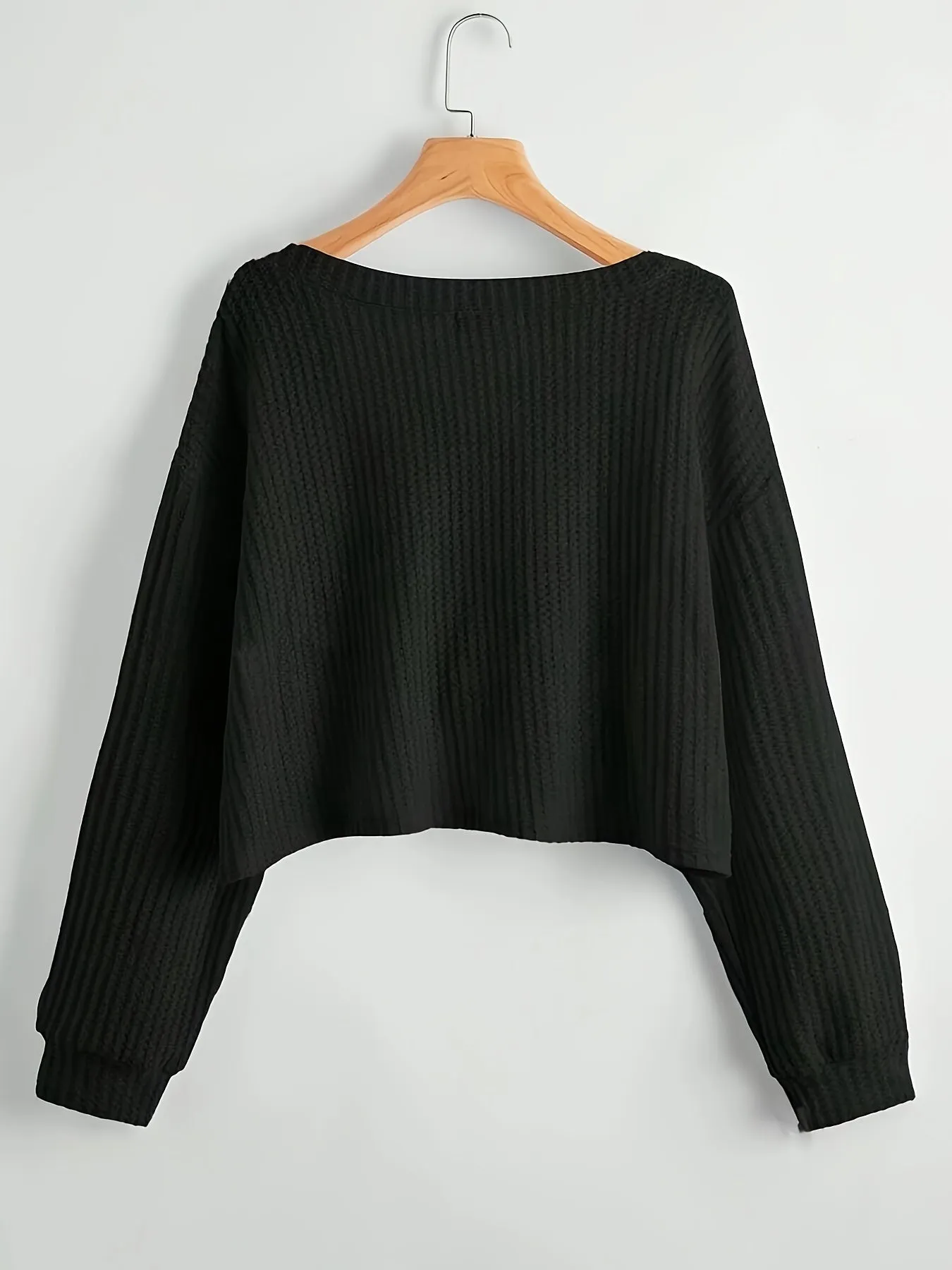 Cozy Solid Color V Neck Sweater - Pullovers for Women - Soft, Casual, Long Sleeve, Fall & Winter Essential, Comfortable Women's Clothing for Everyday Wear