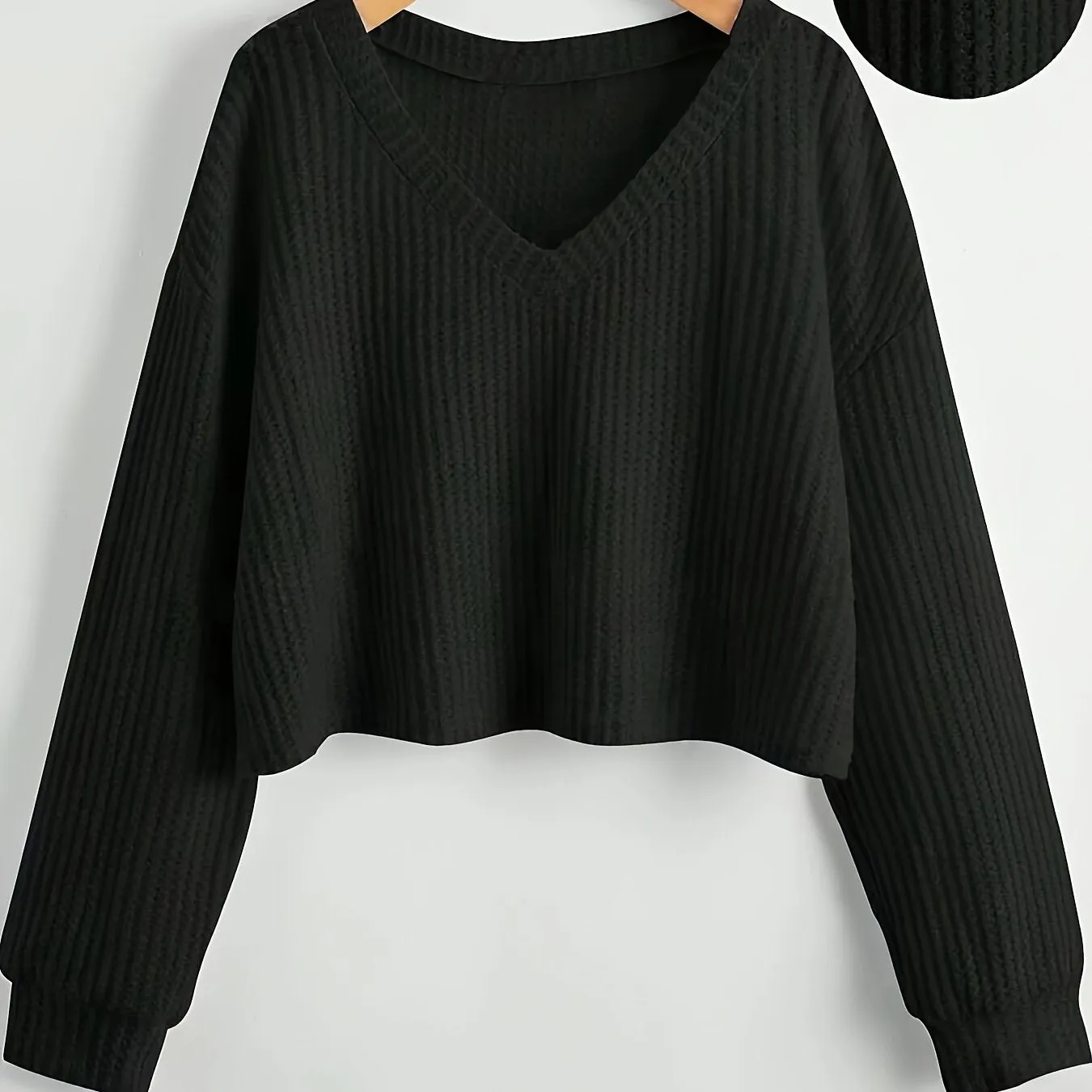 Cozy Solid Color V Neck Sweater - Pullovers for Women - Soft, Casual, Long Sleeve, Fall & Winter Essential, Comfortable Women's Clothing for Everyday Wear