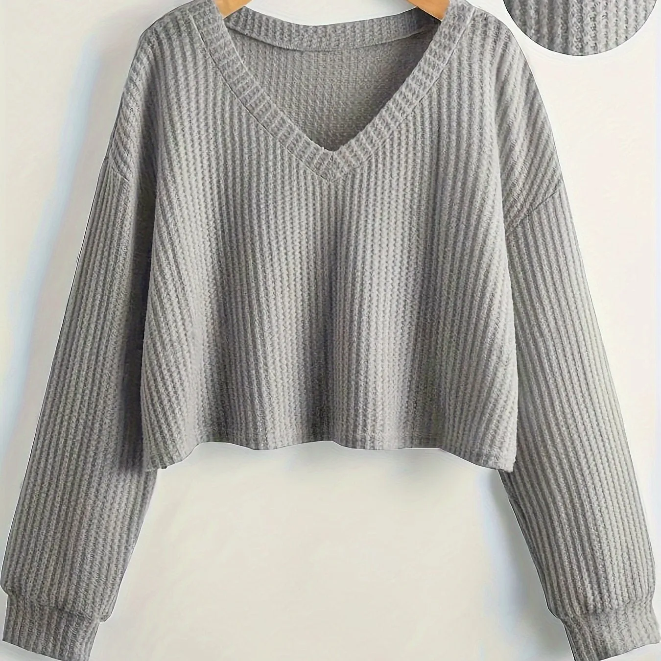 Cozy Solid Color V Neck Sweater - Pullovers for Women - Soft, Casual, Long Sleeve, Fall & Winter Essential, Comfortable Women's Clothing for Everyday Wear