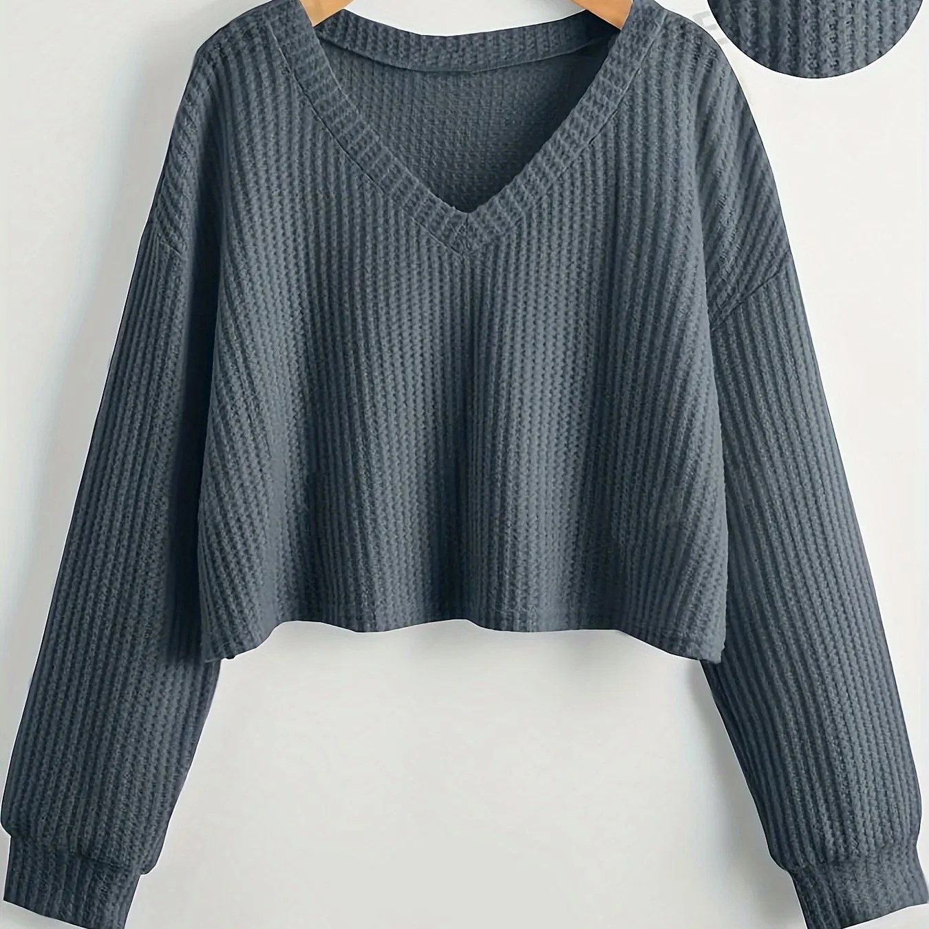 Cozy Solid Color V Neck Sweater - Pullovers for Women - Soft, Casual, Long Sleeve, Fall & Winter Essential, Comfortable Women's Clothing for Everyday Wear