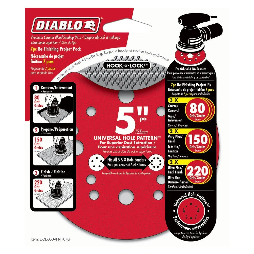 Diablo 5" ROS Disc Hook & Lock™ Project Pack Refinish (7-Pack)