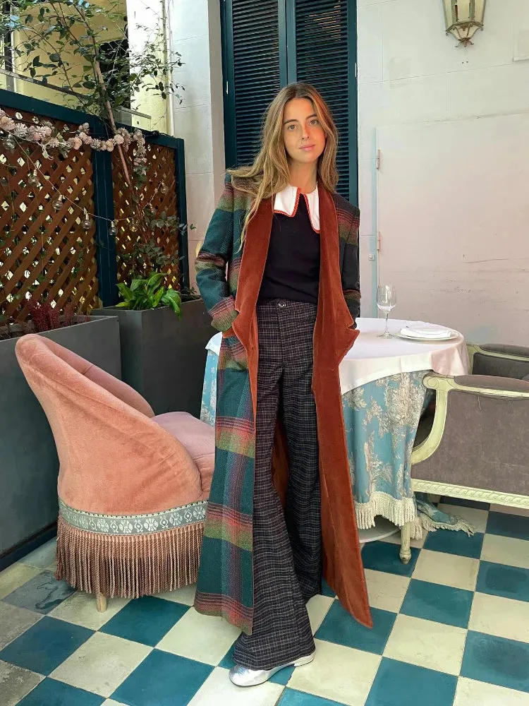 Fashionkova Fashion Extra Long Hoodied Thicken Plaid Overcoats Women Elegant Pockets Slim Fit Full Sleeve Jackets 2024 Lady High Streetwear