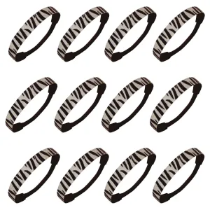 Frosty Zebra Glitter Headbands - 12 Pack