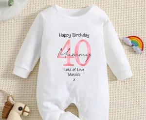 Happy 40th Birthday MUMMY Baby Outfit (First Birthday 1st Birthday Mummy Mum Birthday l New Mum Gift | Love My Mum)