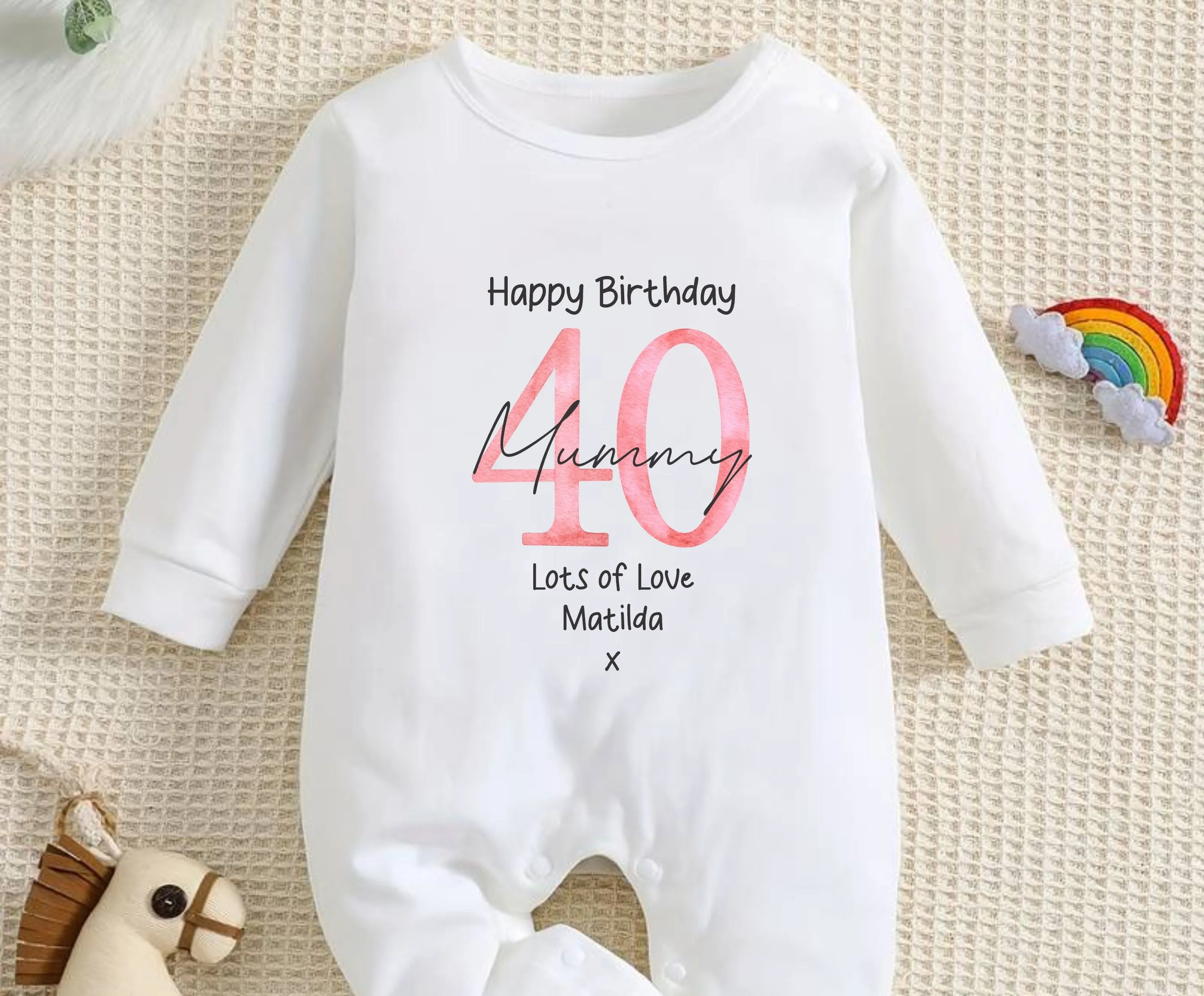 Happy 40th Birthday MUMMY Baby Outfit (First Birthday 1st Birthday Mummy Mum Birthday l New Mum Gift | Love My Mum)