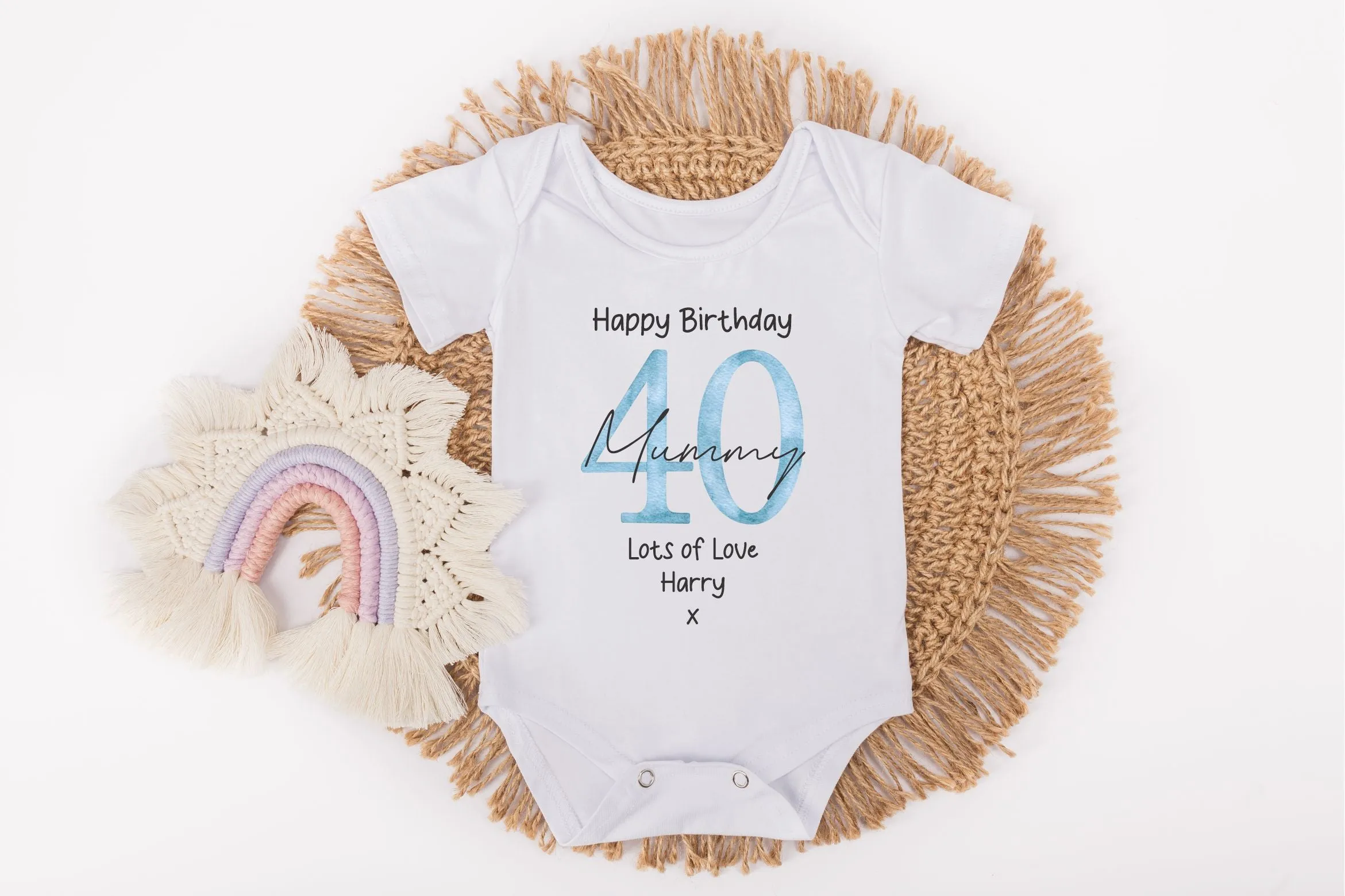 Happy 40th Birthday MUMMY Baby Outfit (First Birthday 1st Birthday Mummy Mum Birthday l New Mum Gift | Love My Mum)
