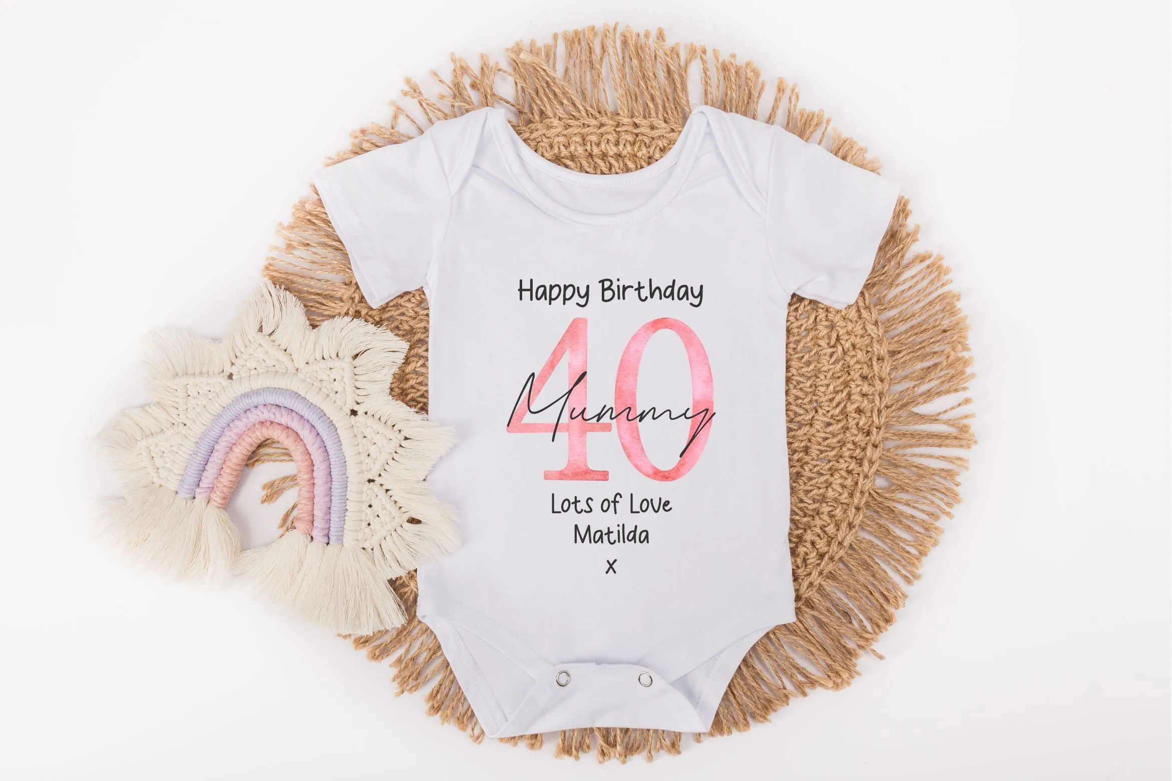 Happy 40th Birthday MUMMY Baby Outfit (First Birthday 1st Birthday Mummy Mum Birthday l New Mum Gift | Love My Mum)