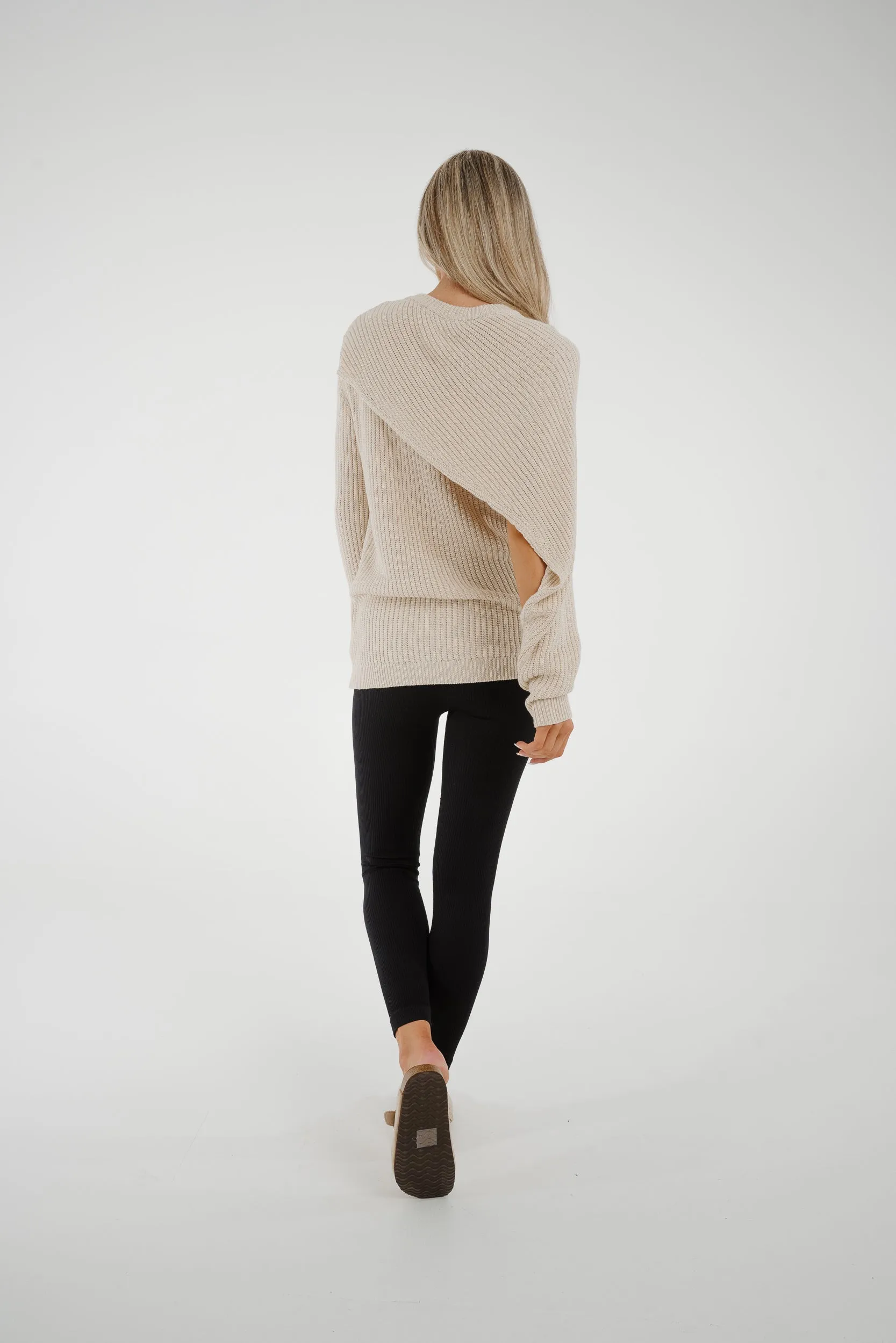 Jasmine Open Sleeve Jumper In Cream