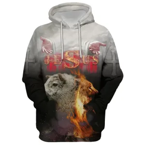 Jesus Lion And Lamb - The Hand Of Jesus Hoodie - Men & Women Christian Hoodie - 3D Printed Hoodie