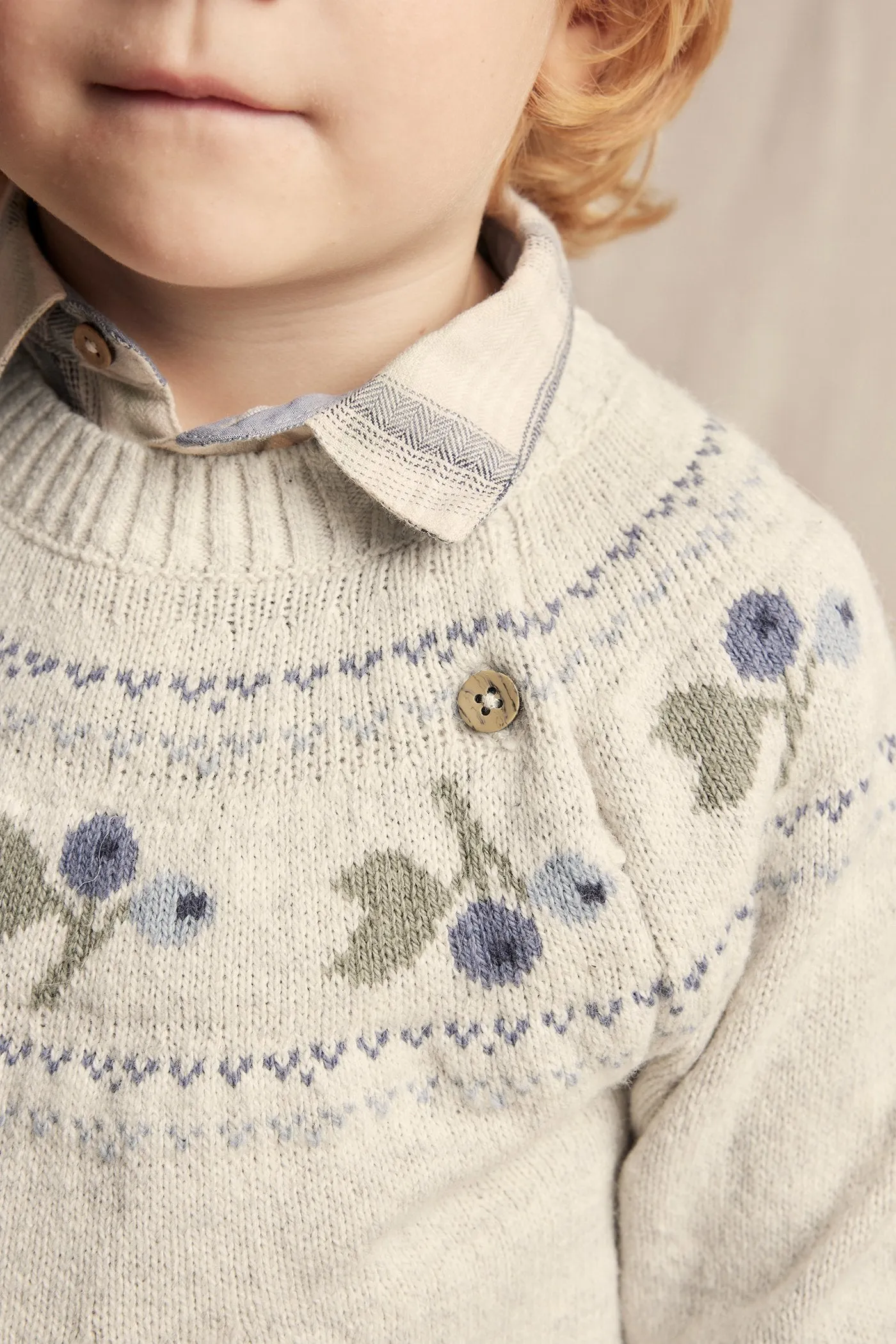 Kids' beige blueberry jumper