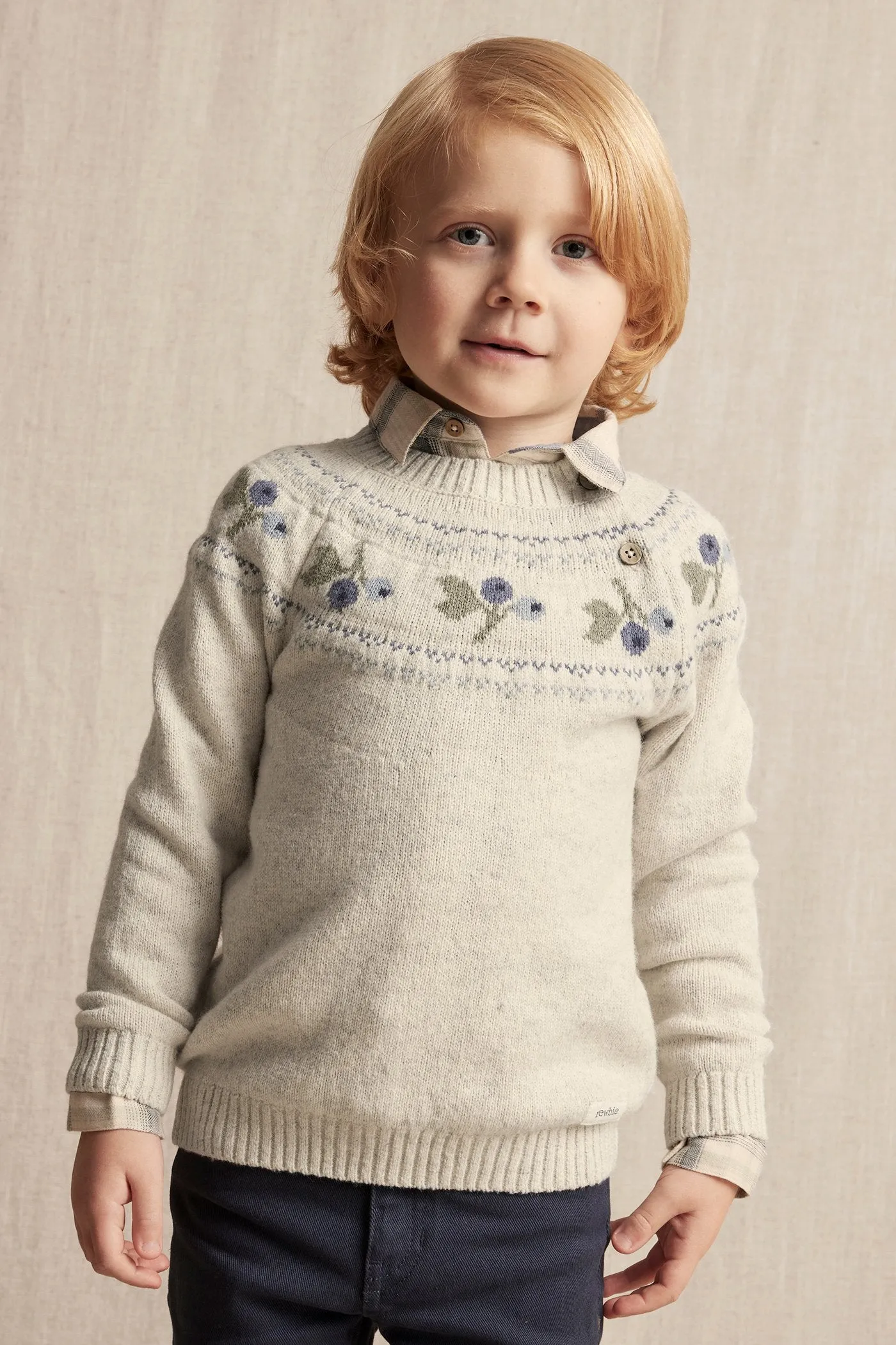 Kids' beige blueberry jumper
