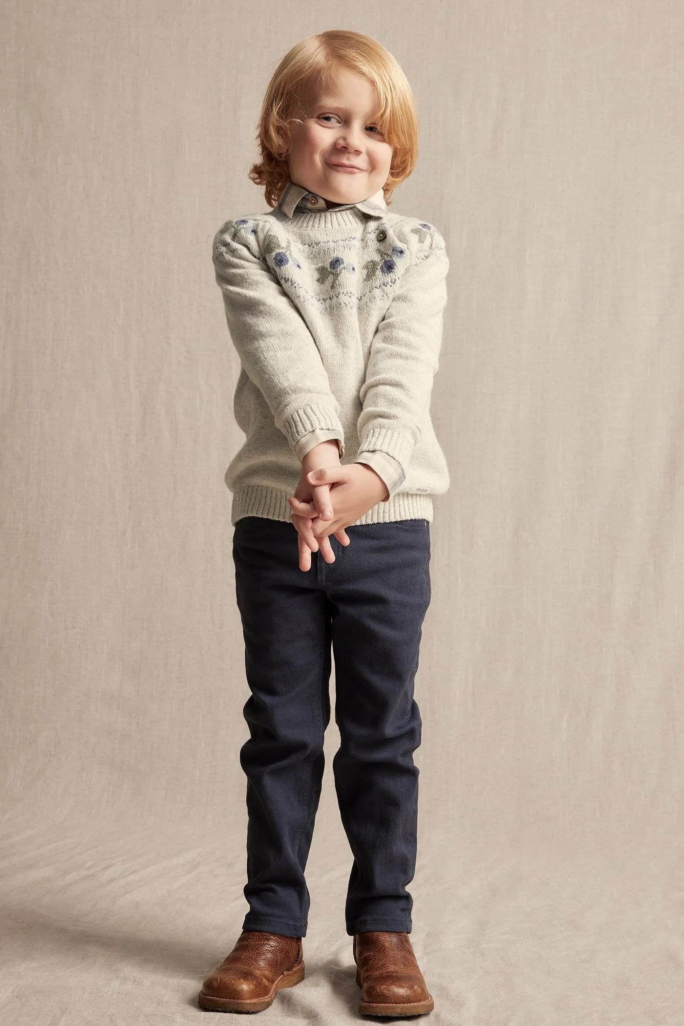 Kids' beige blueberry jumper