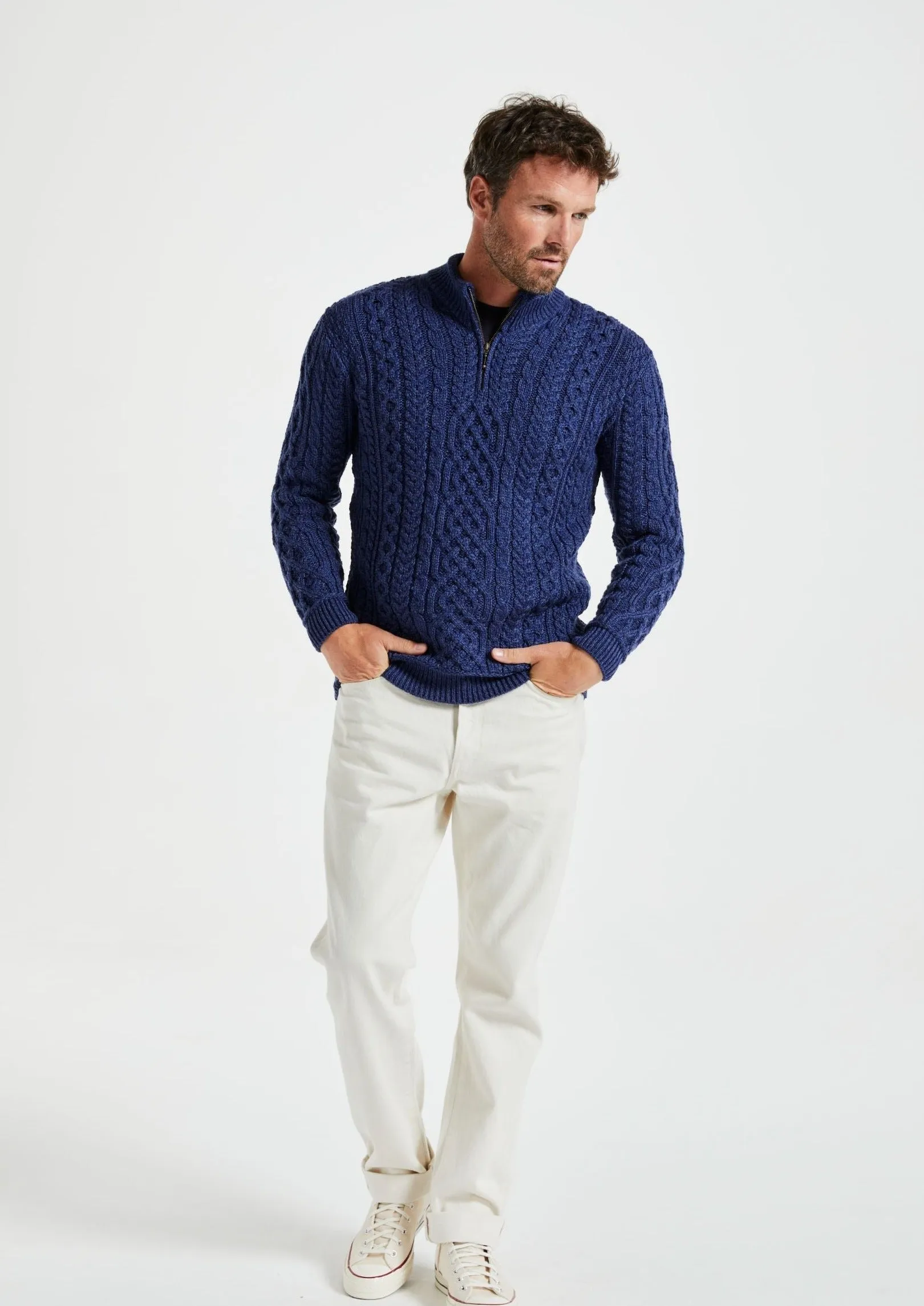 Lackaun Mens Half Aran Troyer Sweater | Clearance