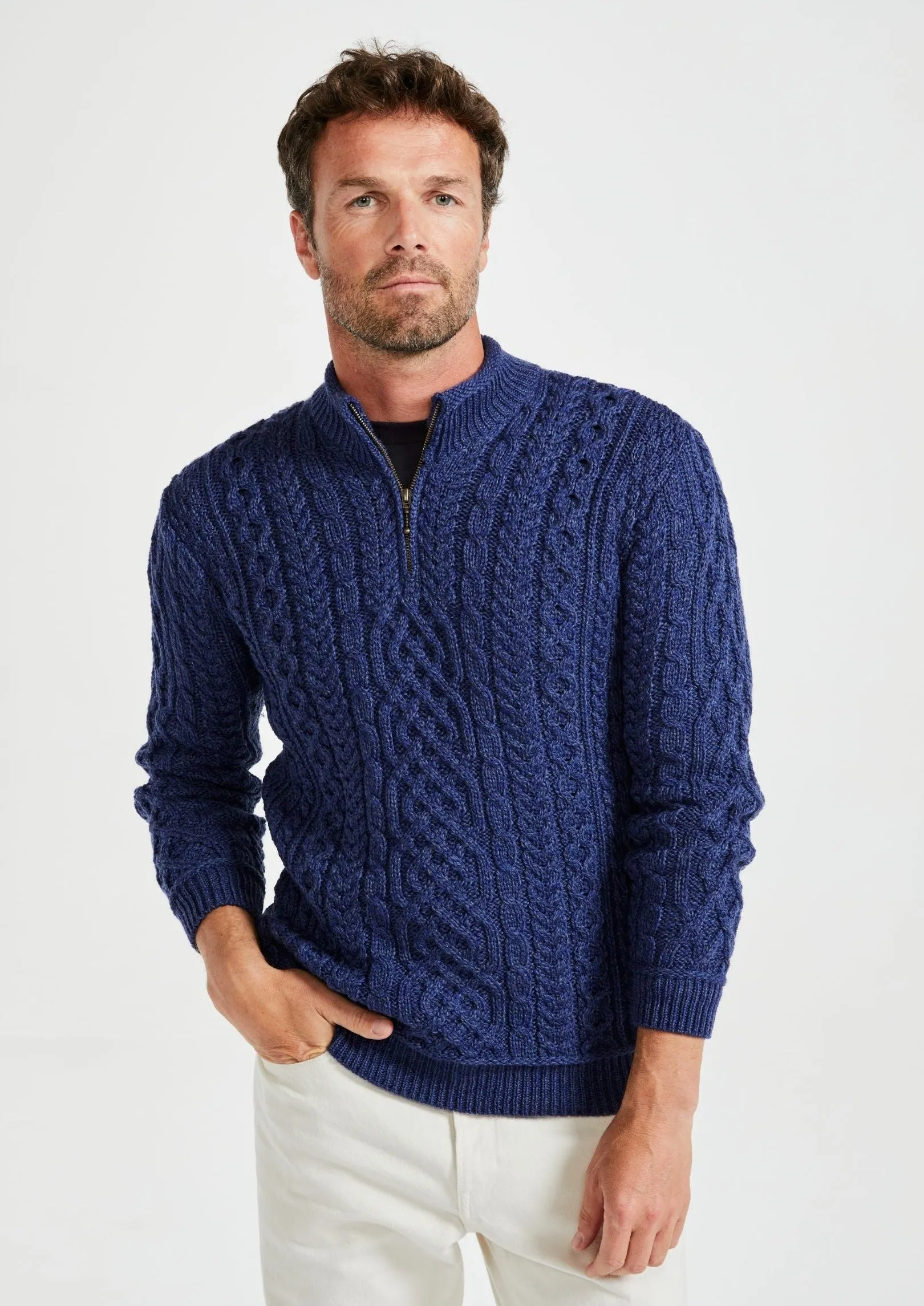 Lackaun Mens Half Aran Troyer Sweater | Clearance