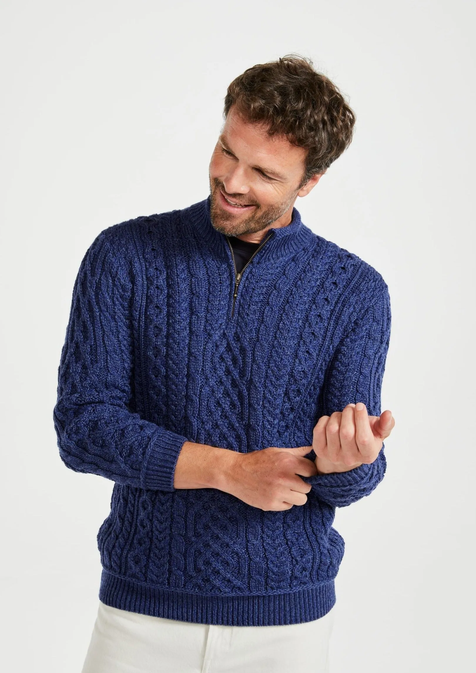 Lackaun Mens Half Aran Troyer Sweater | Clearance