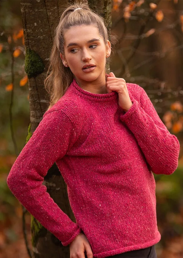 Ladies Roll Neck Sweater | Pink