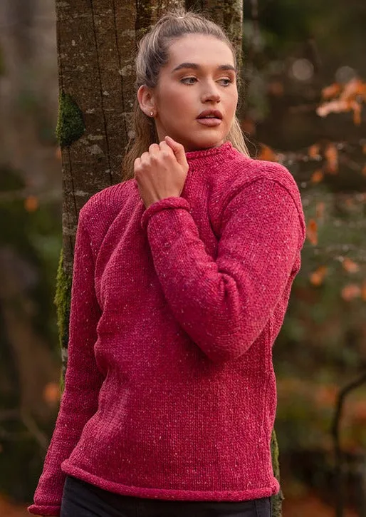 Ladies Roll Neck Sweater | Pink