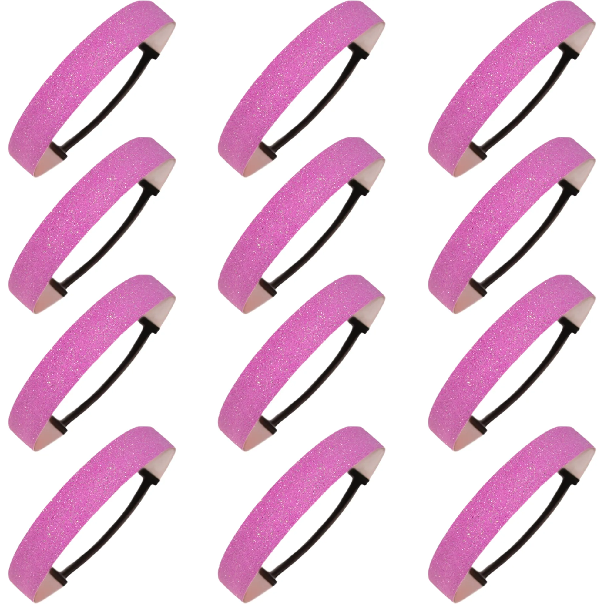 Light Purple Glitter Headbands - 12 Pack