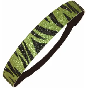 Lime Zebra Glitter Headband