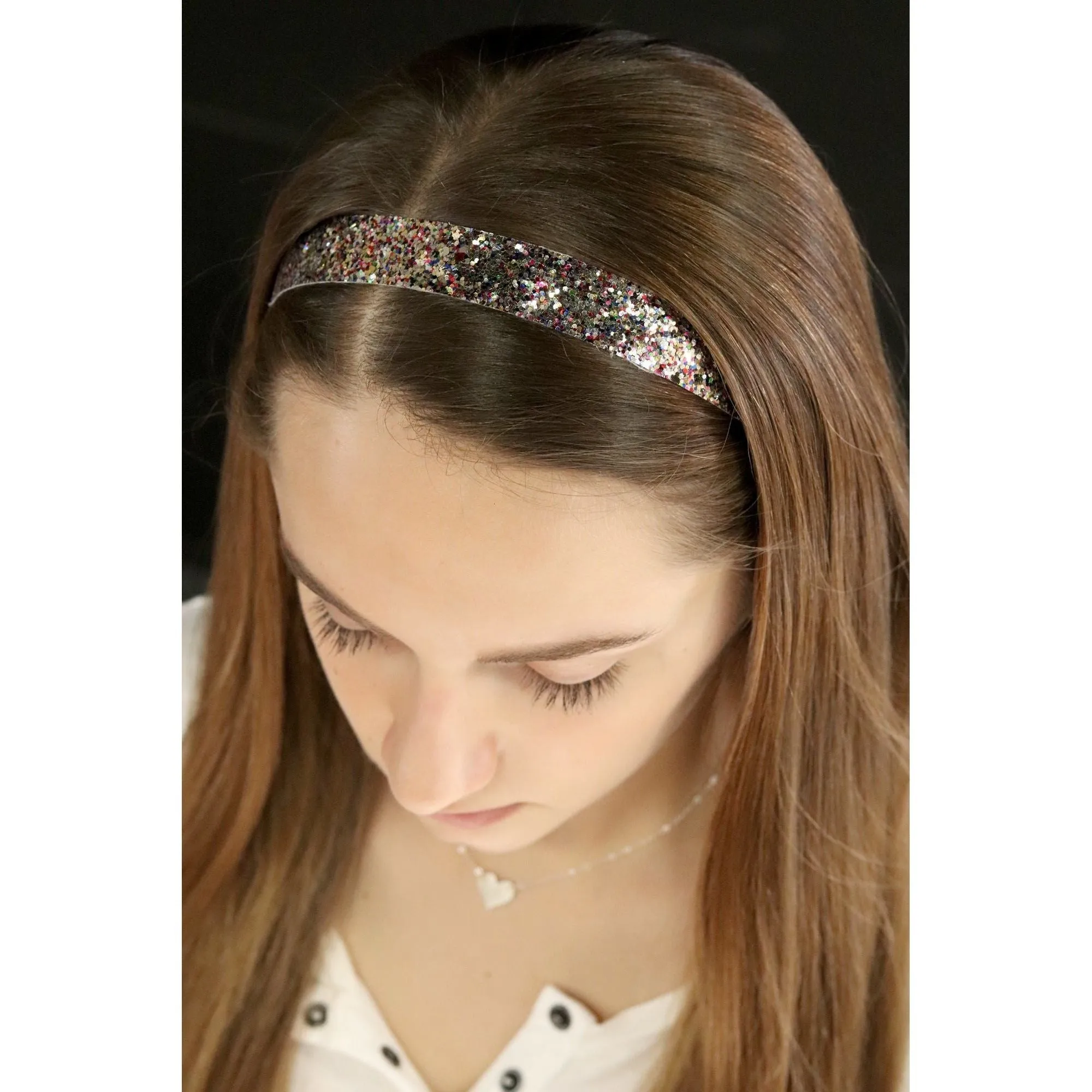 Lime Zebra Glitter Headbands - 12 Pack
