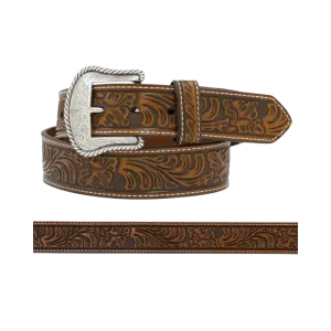 M&f Mens Nocona With Floral Emboss Western Buckle Belt