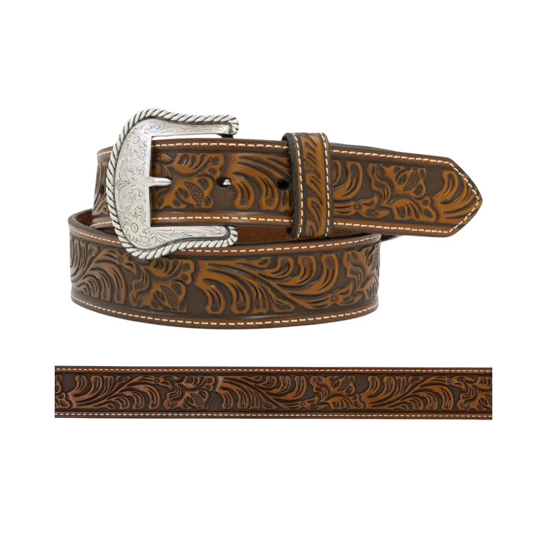 M&f Mens Nocona With Floral Emboss Western Buckle Belt