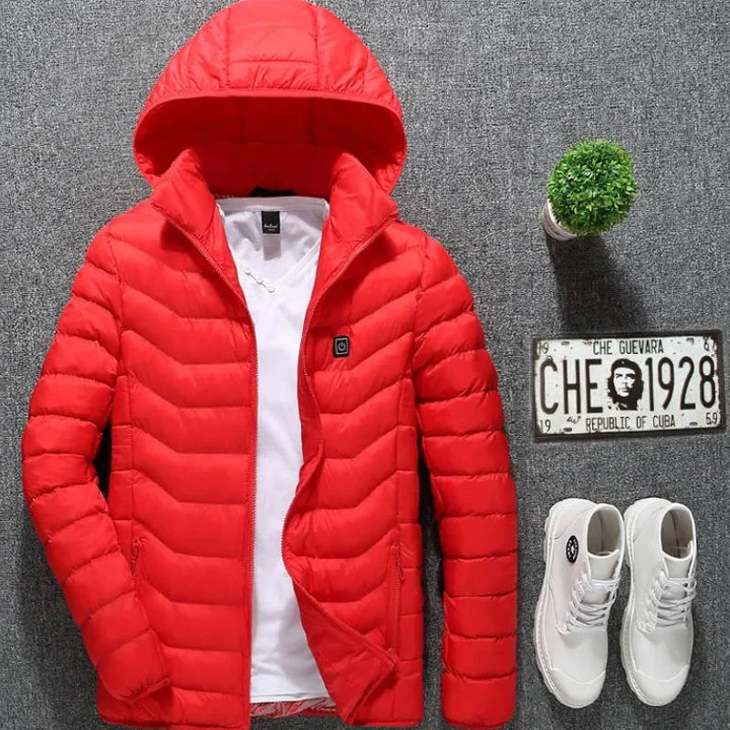 New Heated Jacket Coat USB Electric Jacket Cotton Coat Heater Thermal Clothing Heating Vest Men'S Clothes Winter