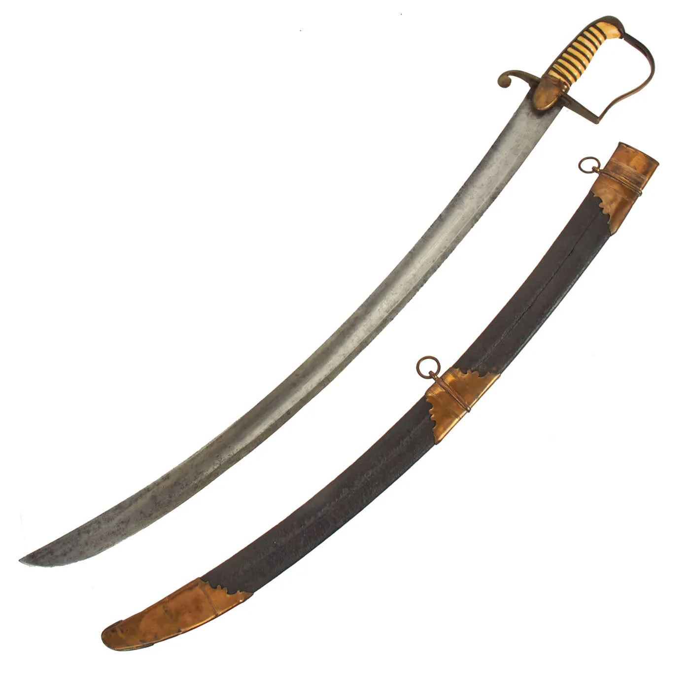Original British Georgian Officer’s Saber with Walrus Bone Hilt Inscribed to Lt. Col. Alexander Hamilton - 30th Reg’t of Foot - Served at Quatre Bras and Waterloo