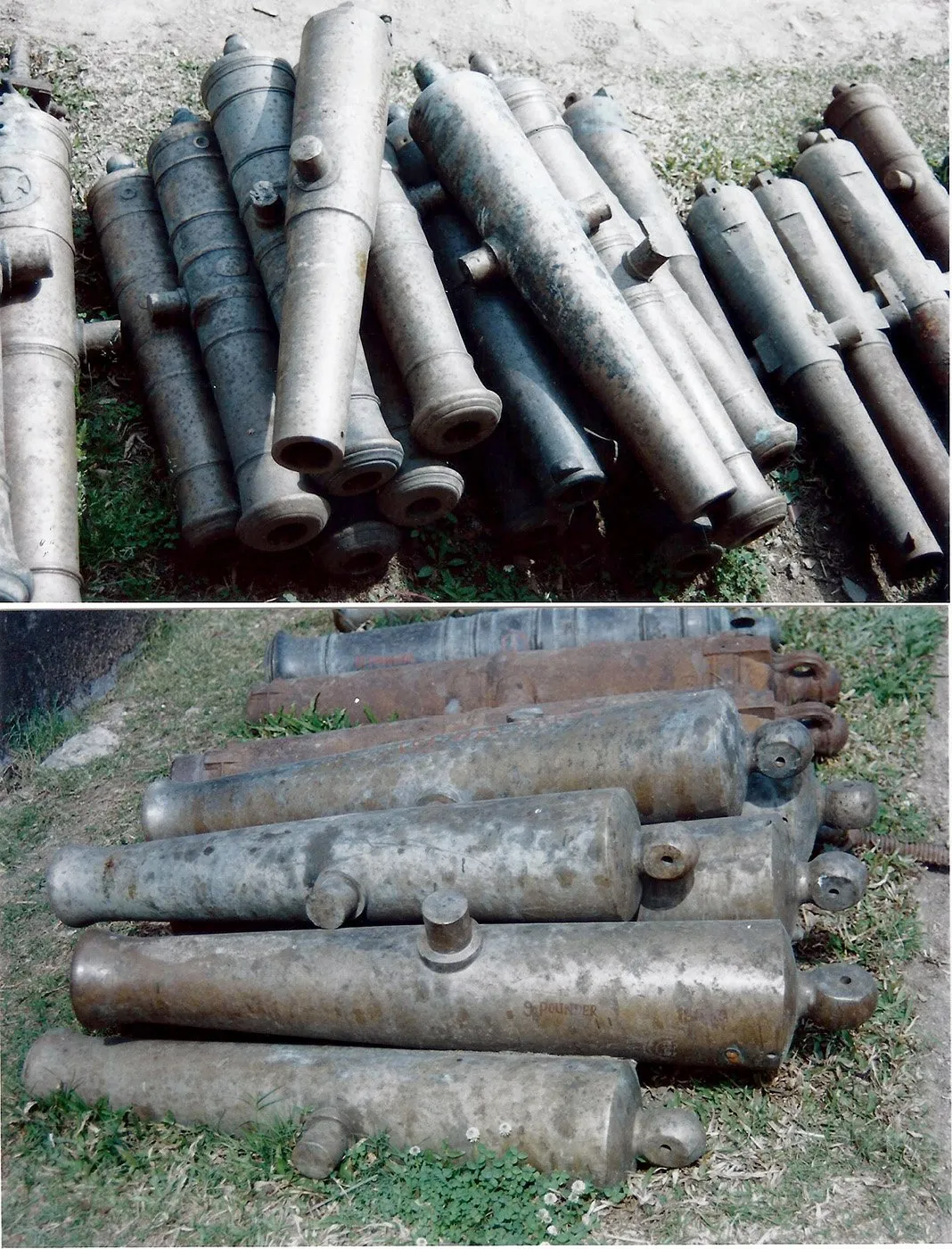 Original Imperial Russian 18th Century 12-Pounder Demi Culverin Bronze Cannon with Oak Naval Carriage