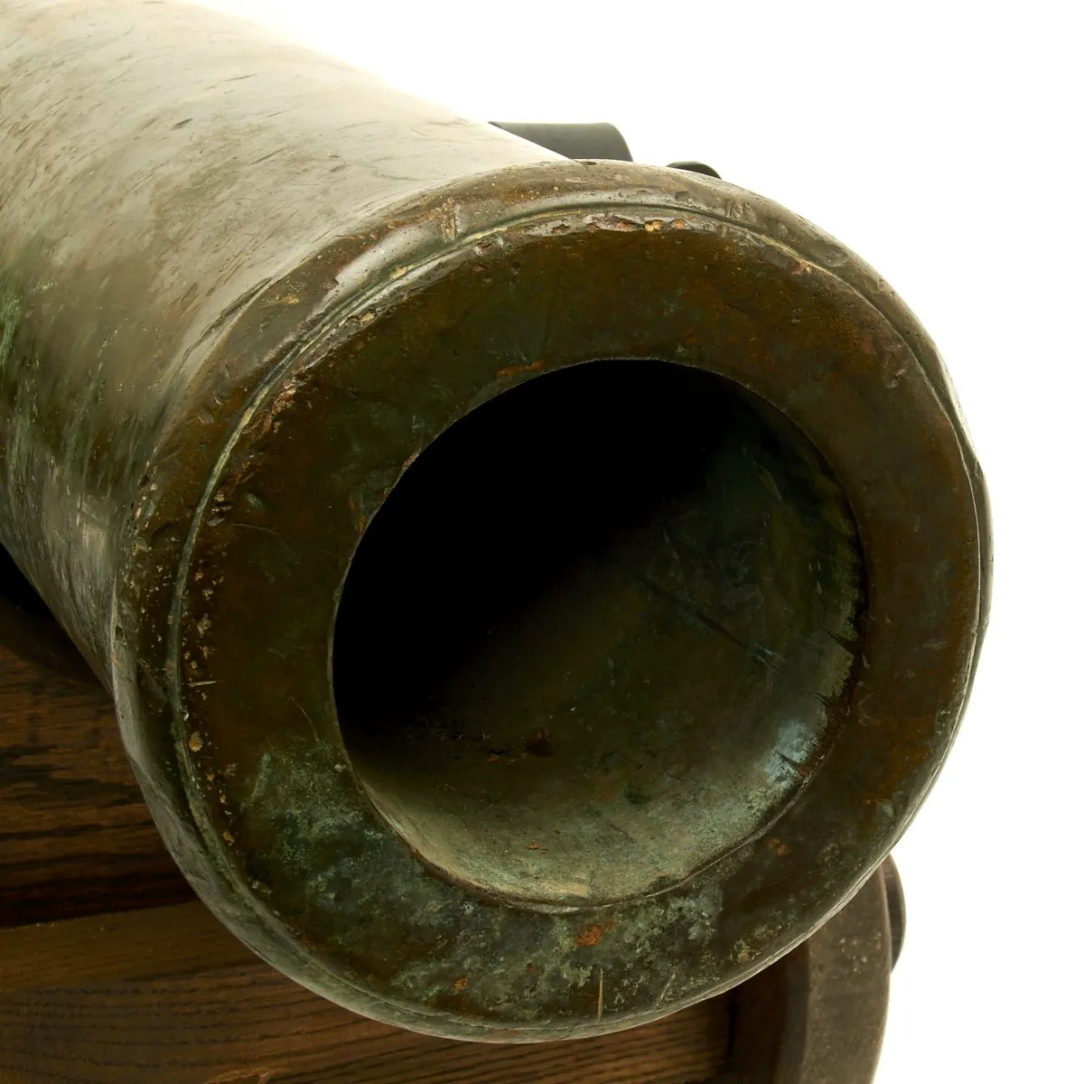 Original Imperial Russian 18th Century 12-Pounder Demi Culverin Bronze Cannon with Oak Naval Carriage