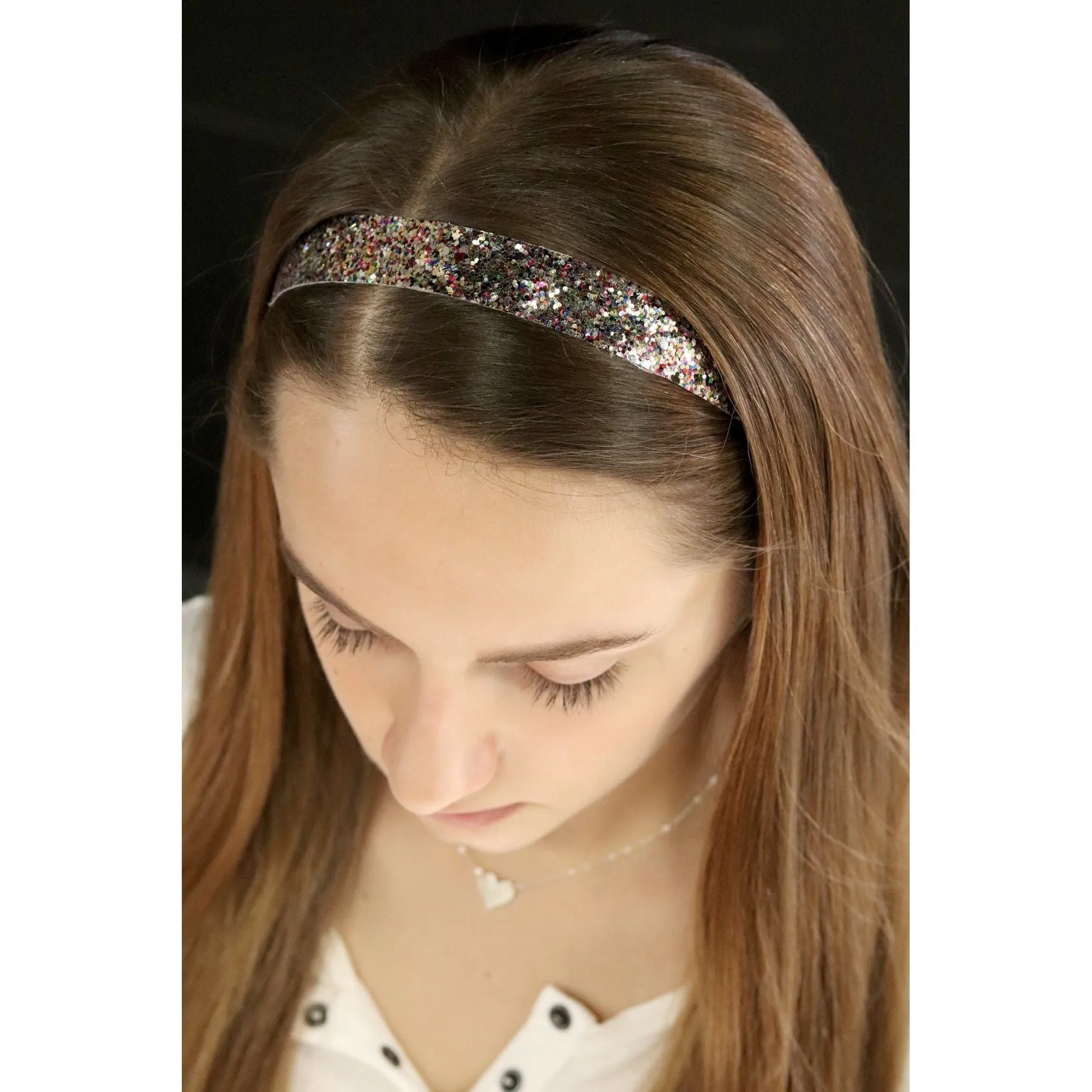 Purple Zebra Glitter Headbands - 12 Pack