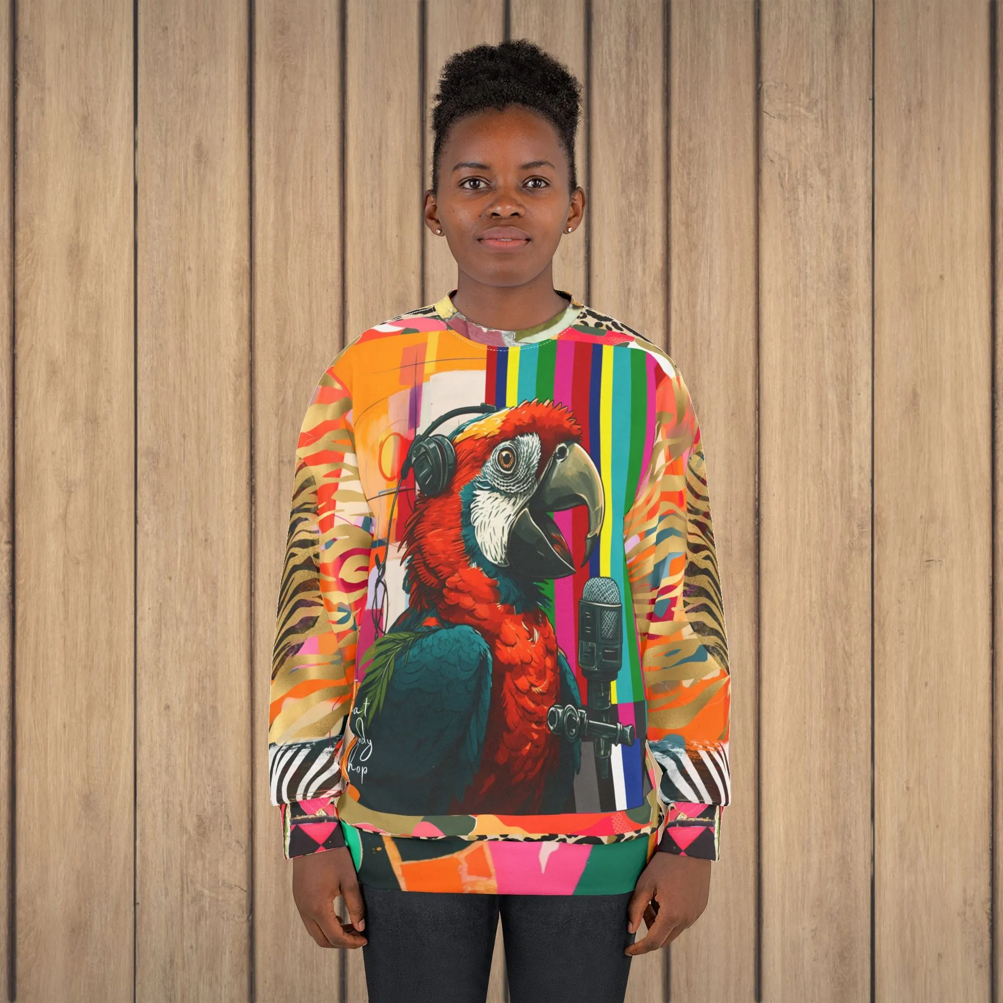 Radio Free Macaw in Technicolor Unisex Sweatshirt (Gold Label)