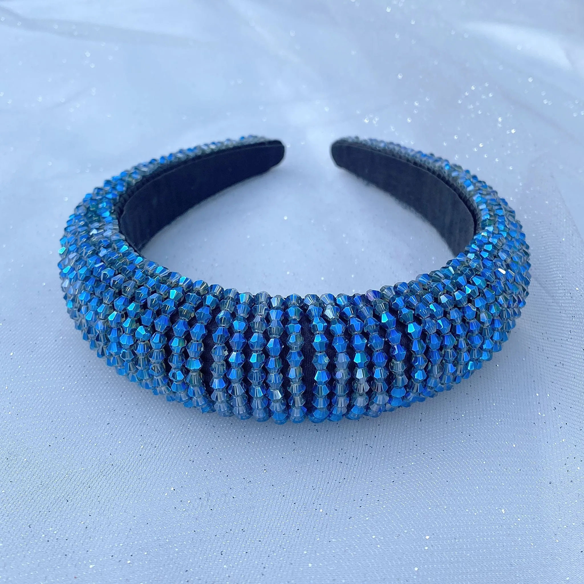 Sparkly Headband in Navy Blue Beaded