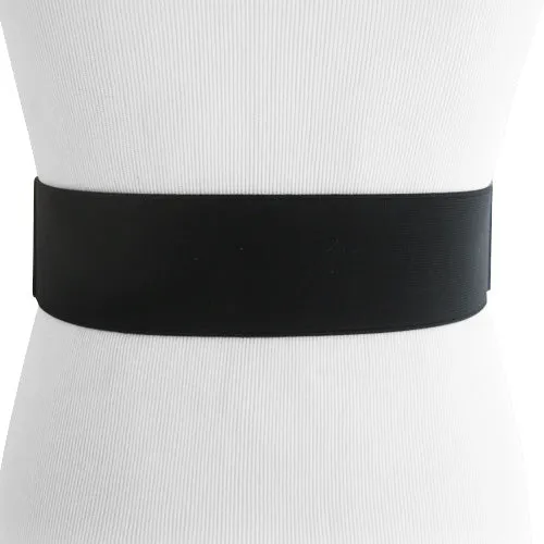 Steve Madden - Black Cut-Out Studded Stretch Belt