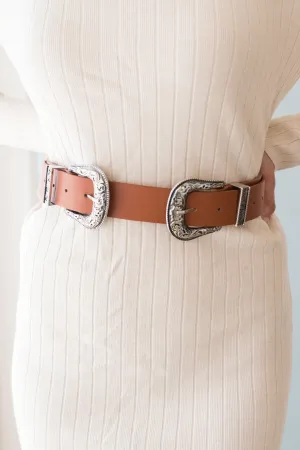 Stylish Statement Double Buckle Belt