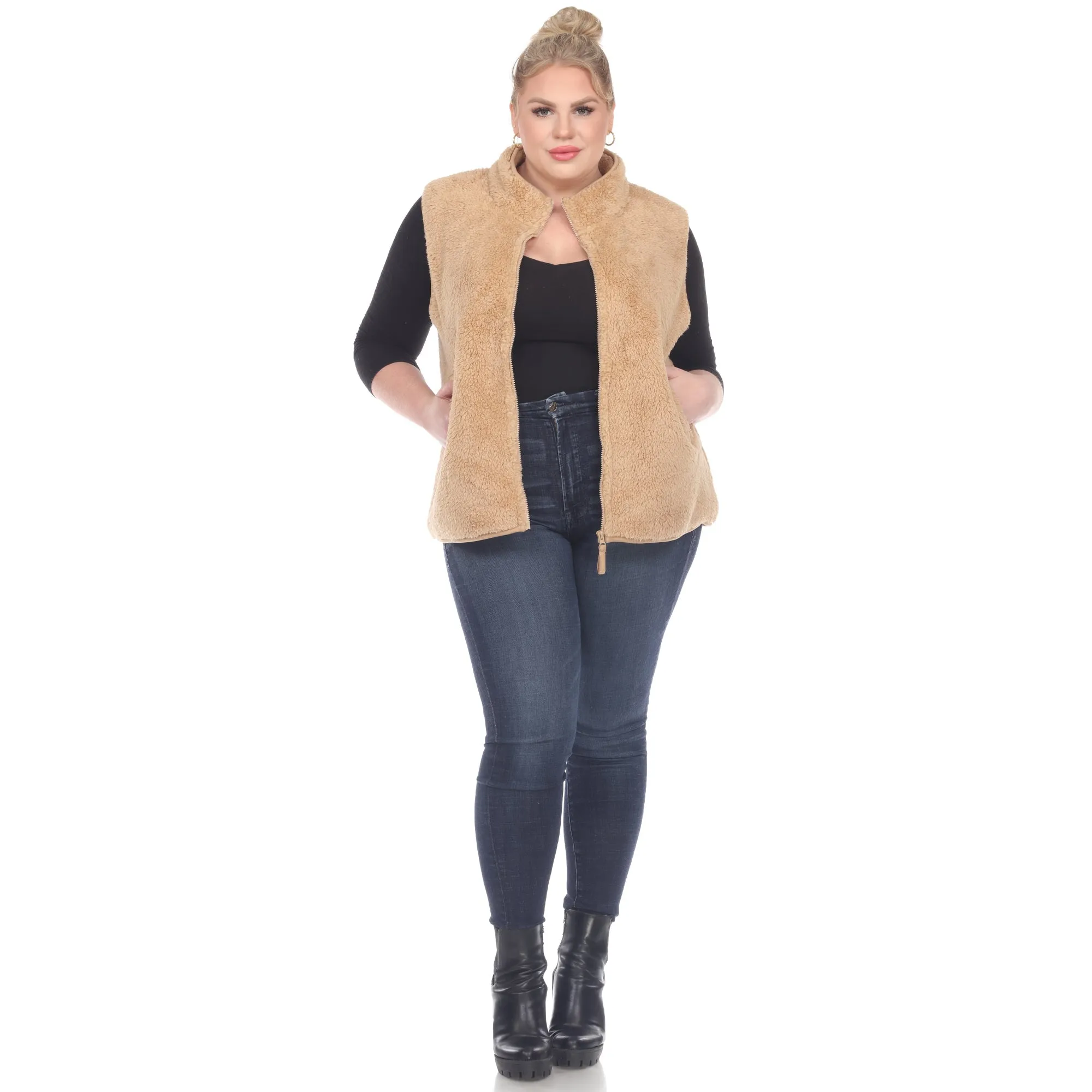 Zip up sherpa vest - Plus