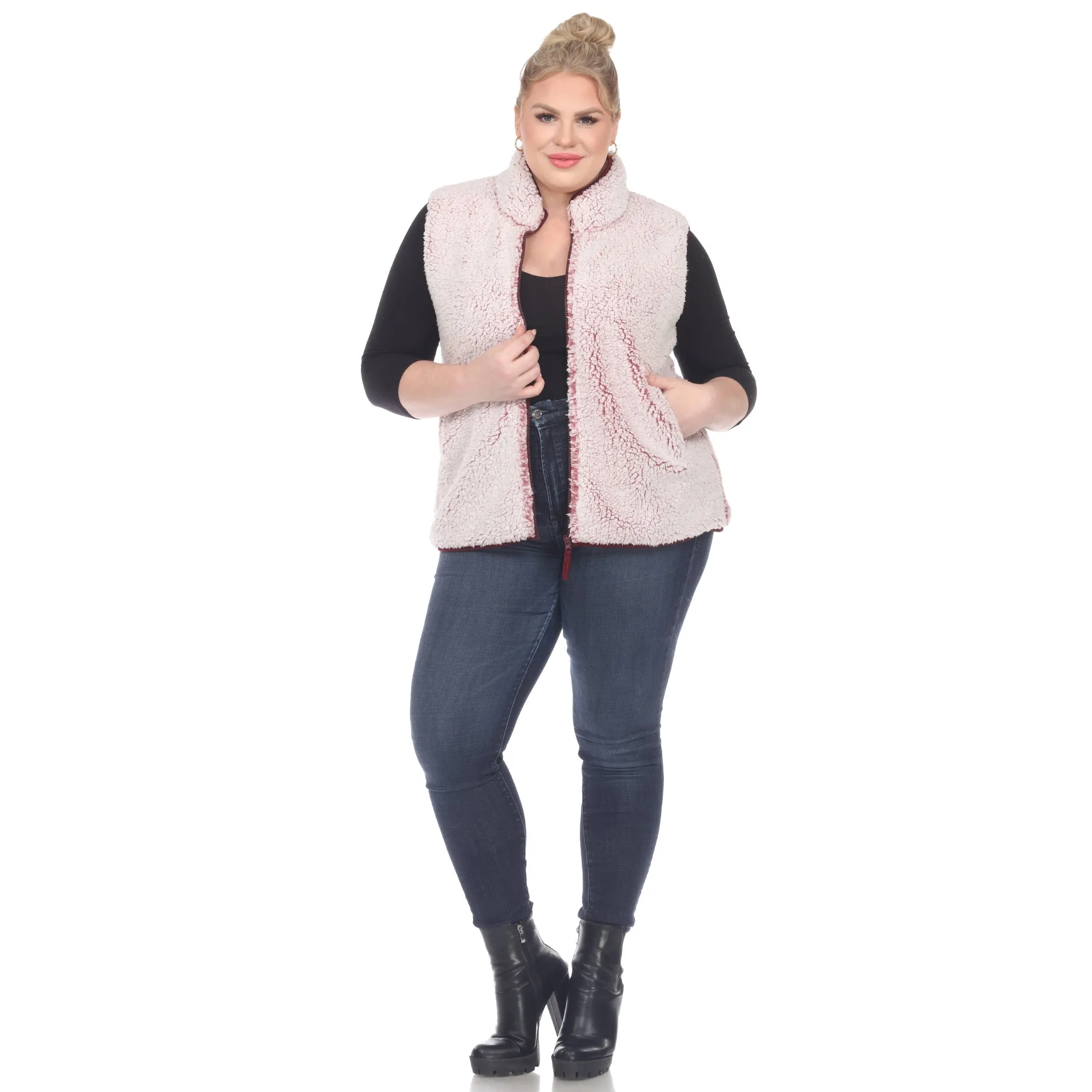 Zip up sherpa vest - Plus