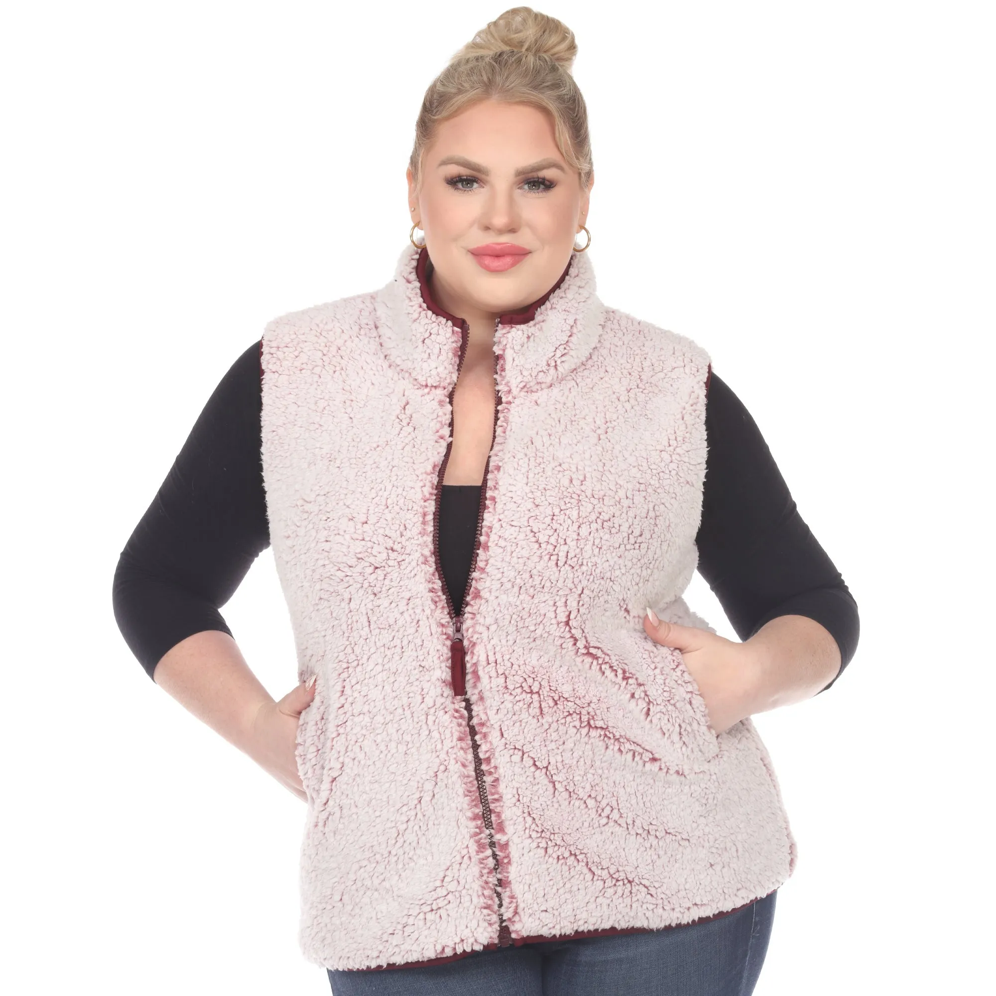 Zip up sherpa vest - Plus