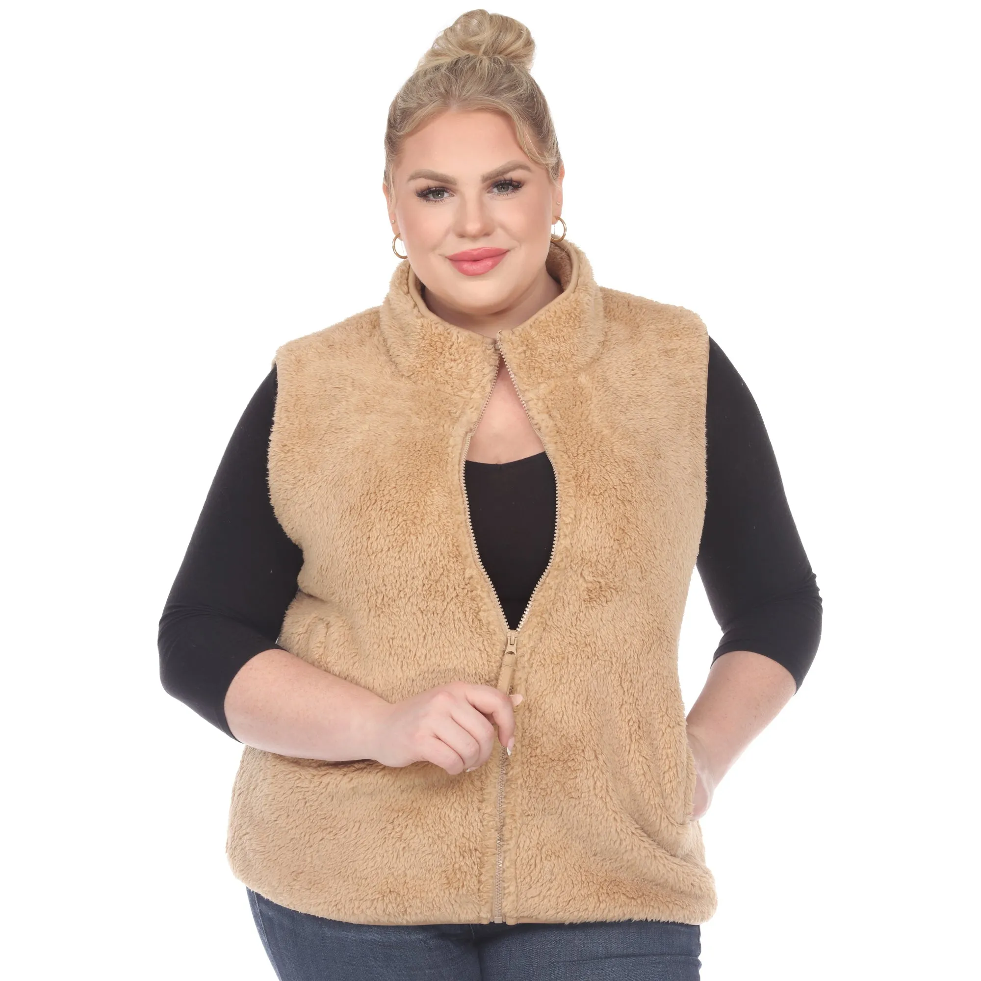 Zip up sherpa vest - Plus