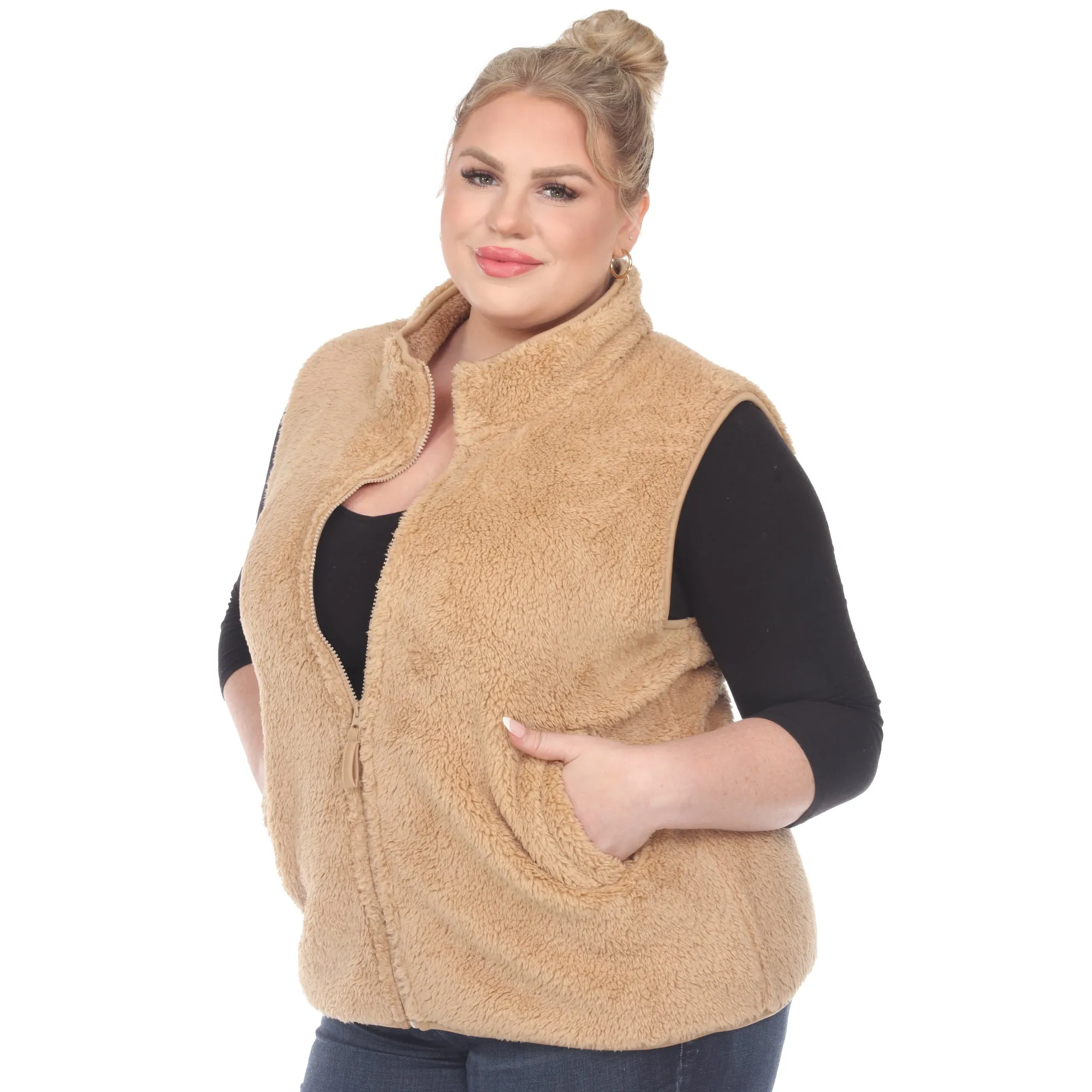 Zip up sherpa vest - Plus