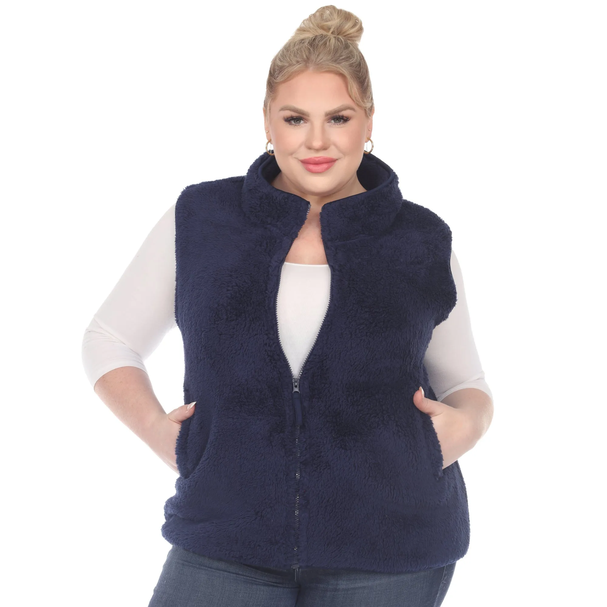 Zip up sherpa vest - Plus