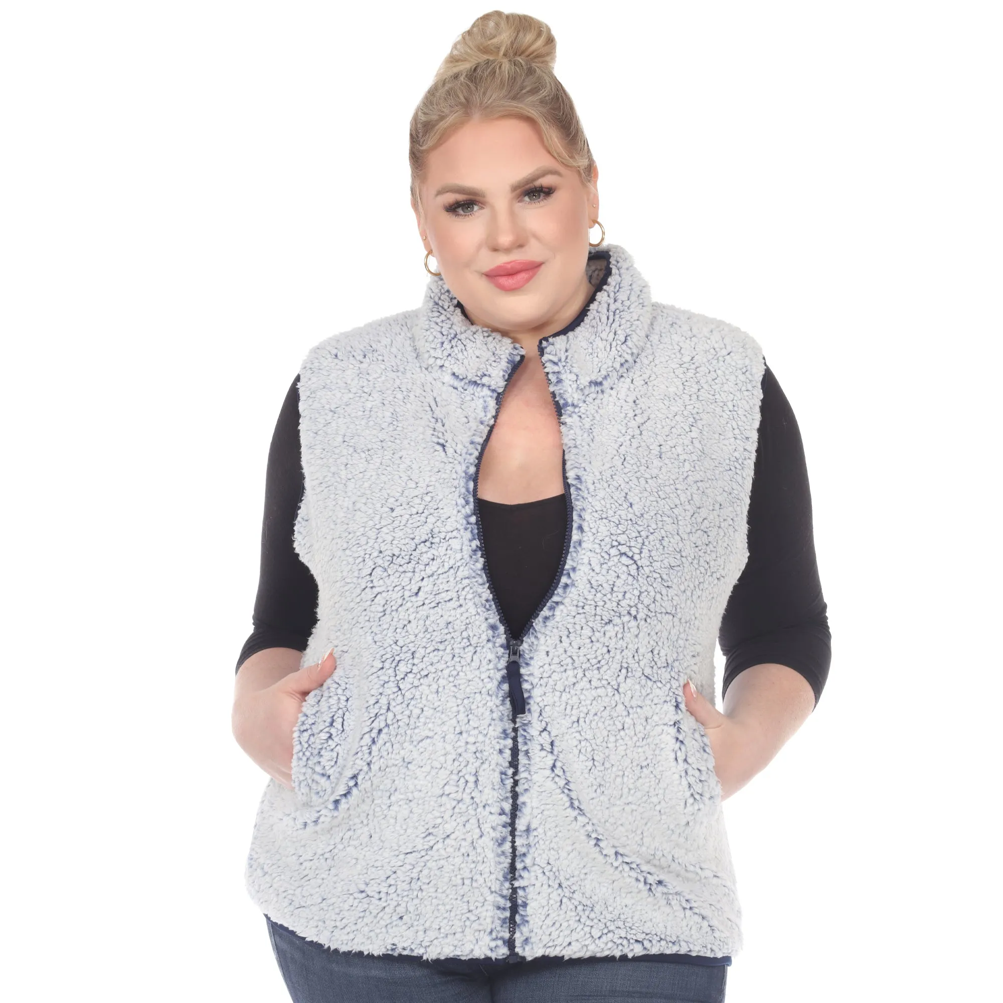 Zip up sherpa vest - Plus